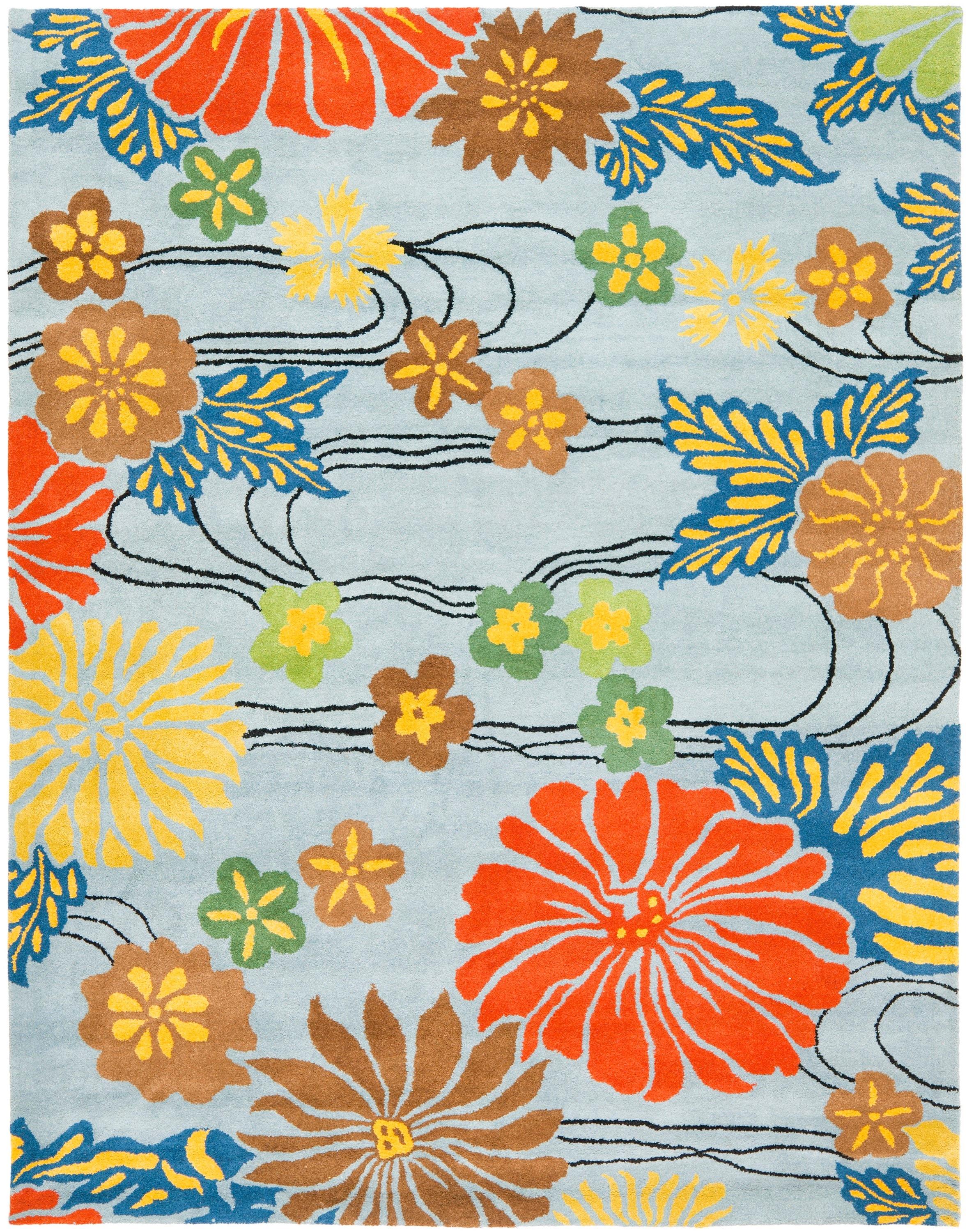 Soho SOH738 Hand Tufted Area Rug - Blue/Multi - 8'3"x11' - Safavieh.