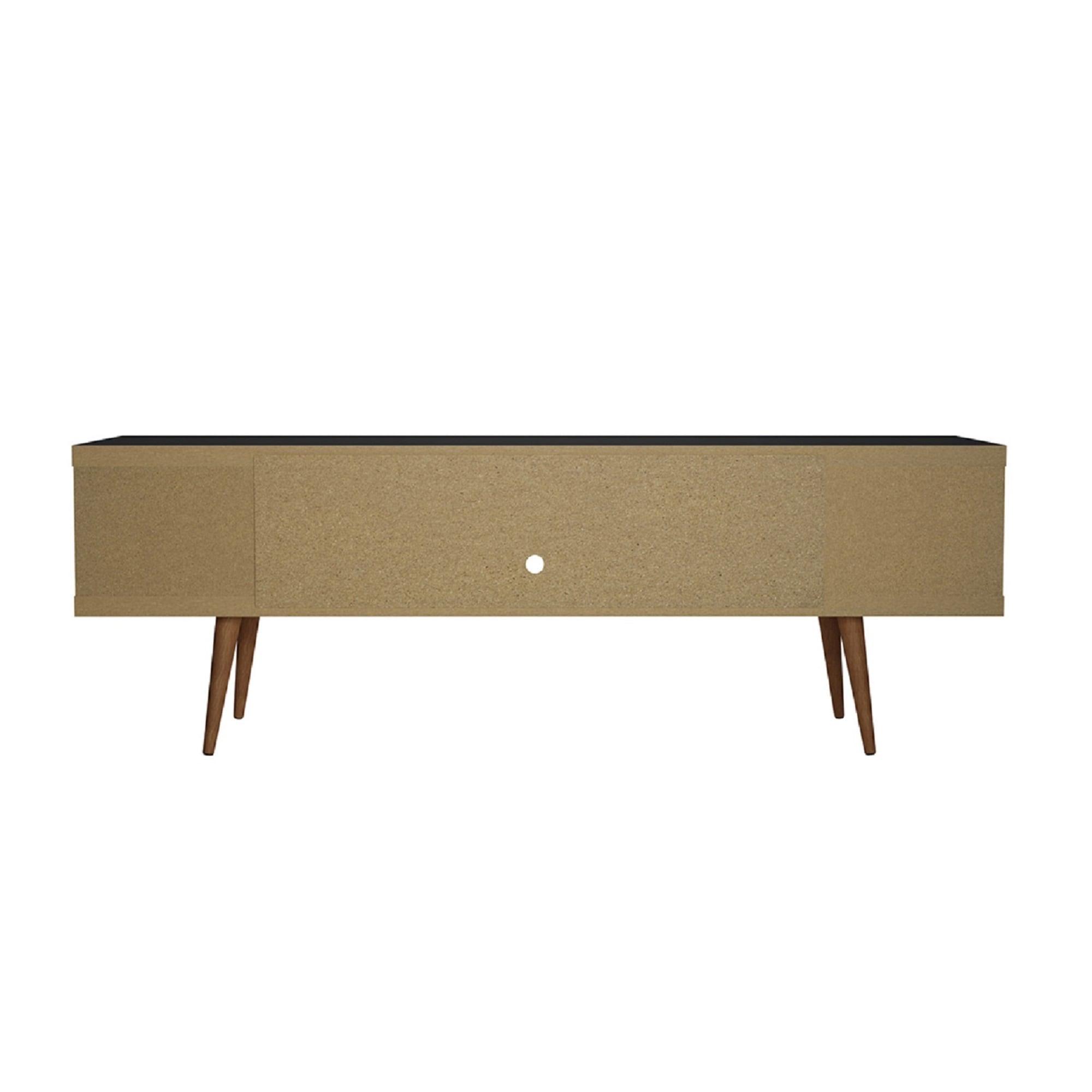 Utopia TV Stand for TVs up to 65" Black - Manhattan Comfort: Modern Media Console with Cable Management