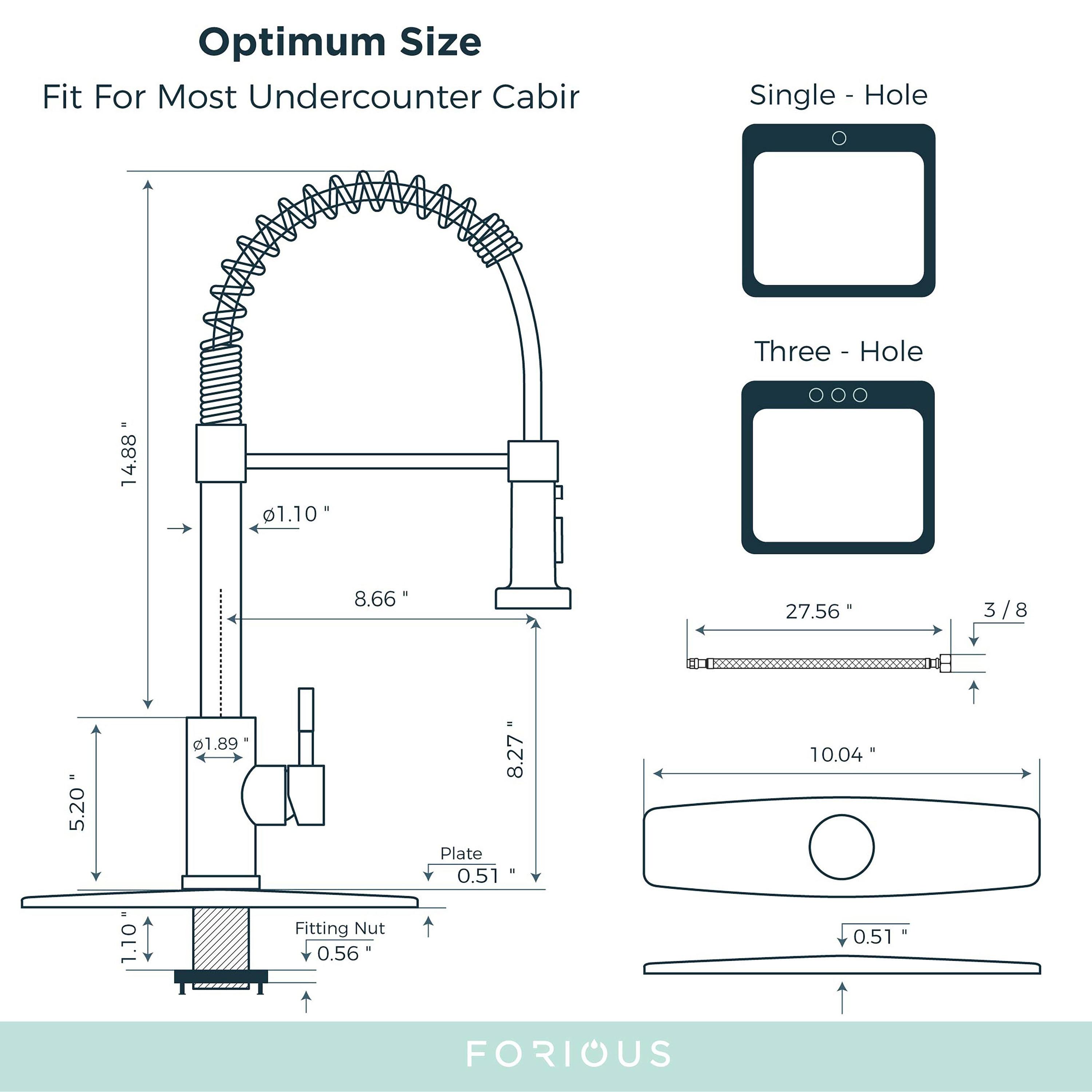 Single Handle Kitchen Faucet with Pull Down Function Sprayer Kitchen Sink Faucet with Deck Plate in Matte Black