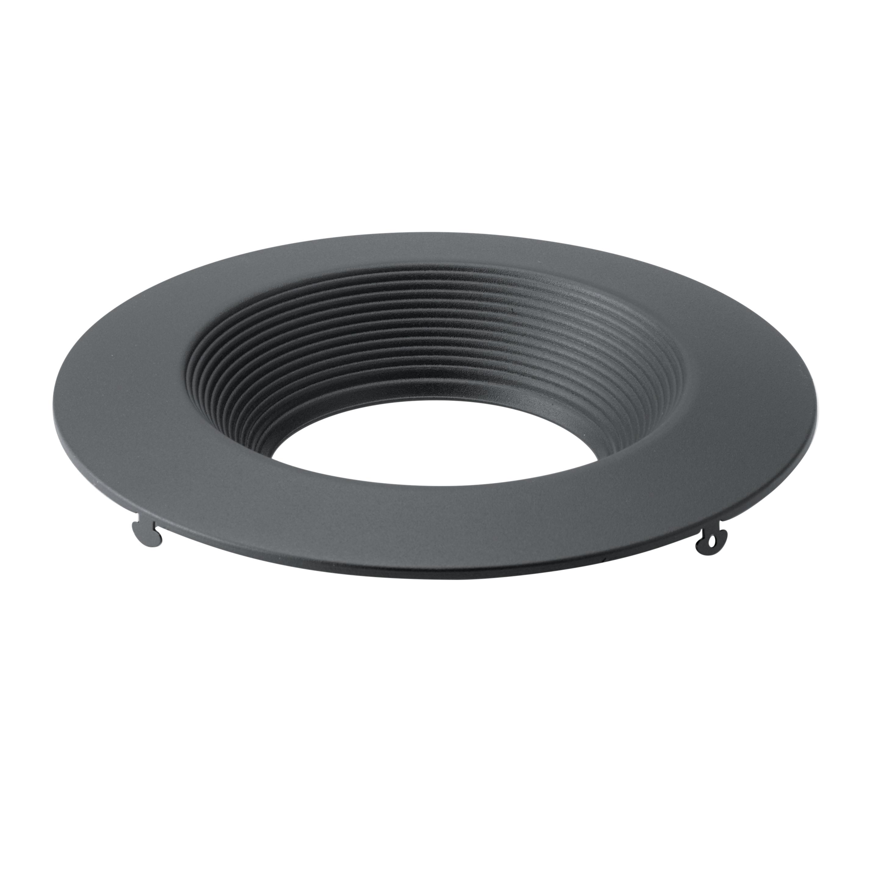 6-Inch Round Textured Black Aluminum Recessed Downlight Trim