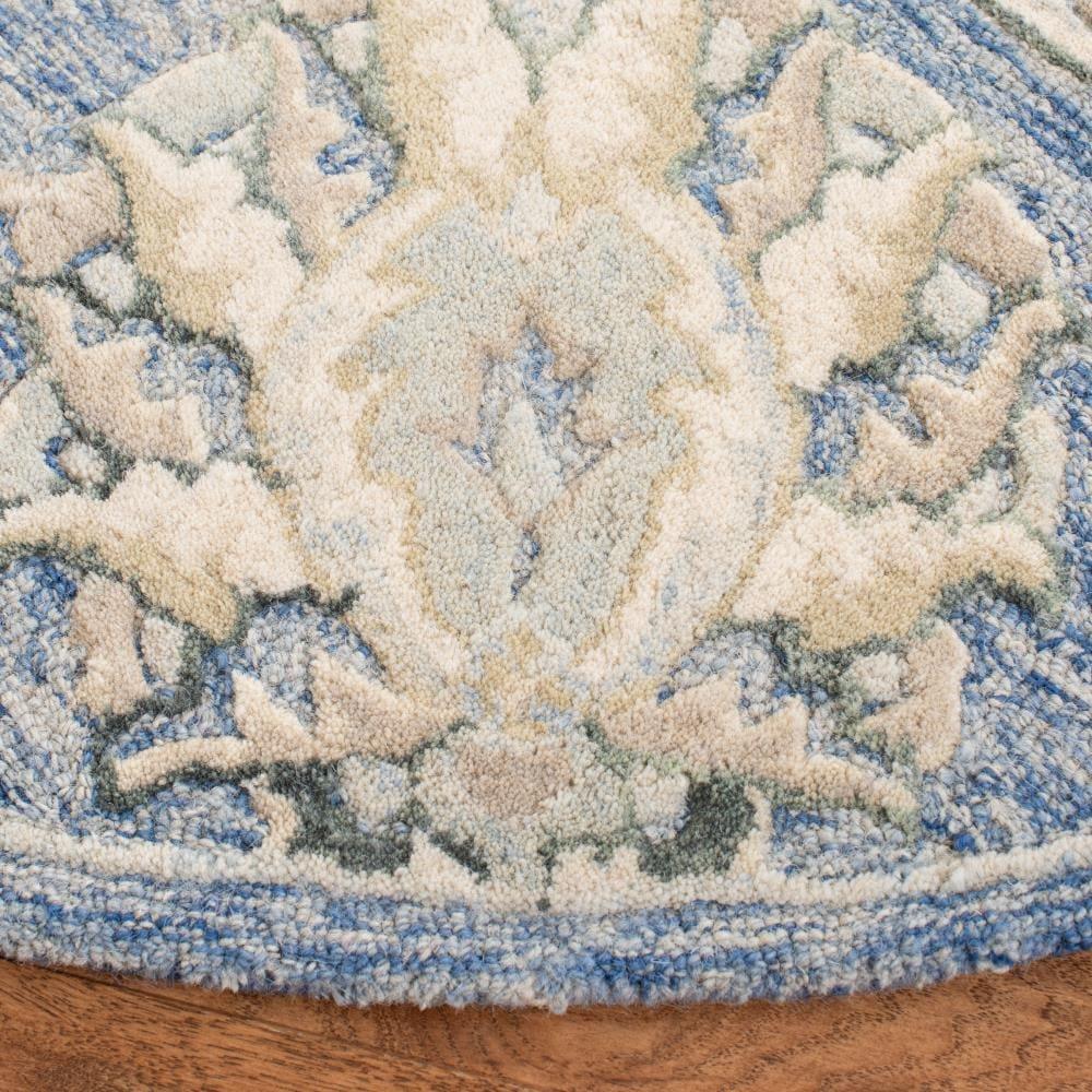 Glamour GLM624 Hand Tufted Indoor Area Rug - Blue/Beige - 6'x6' - Safavieh