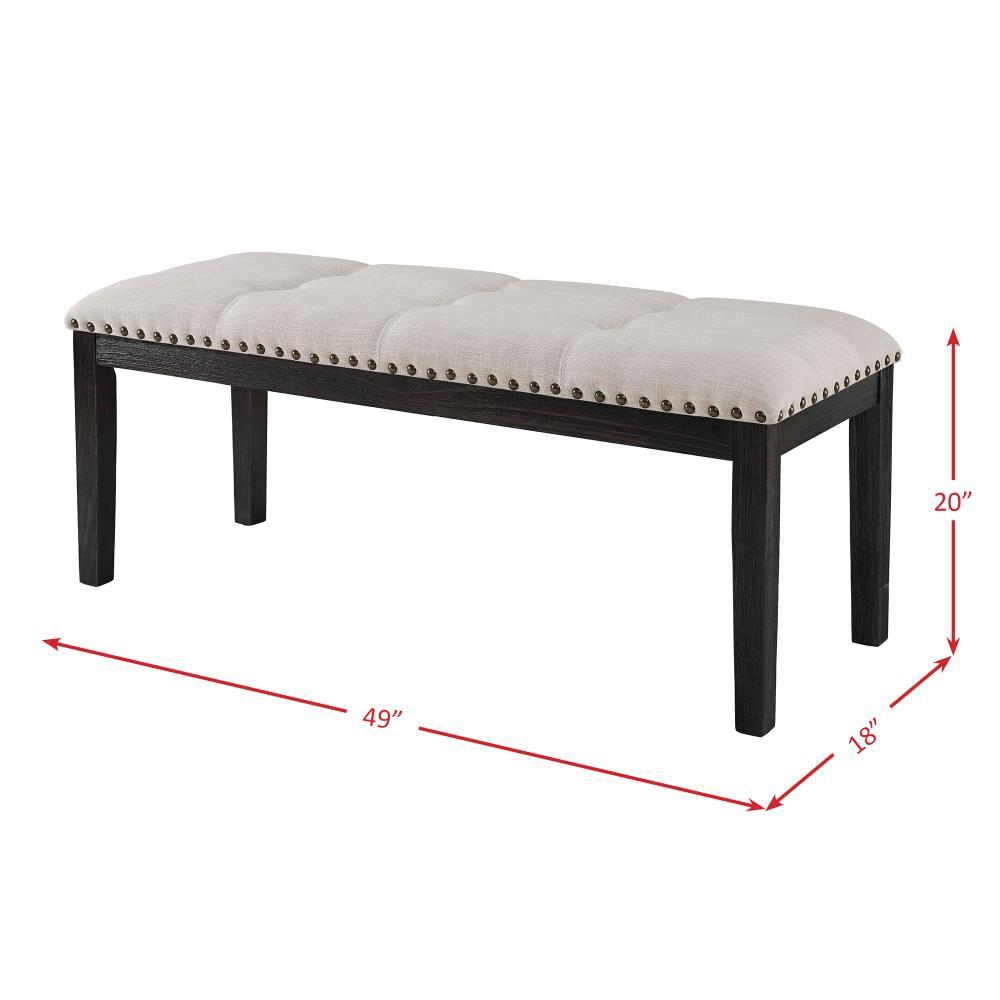 Picket House Furnishings Bradley Upholstered Bench in Walnut