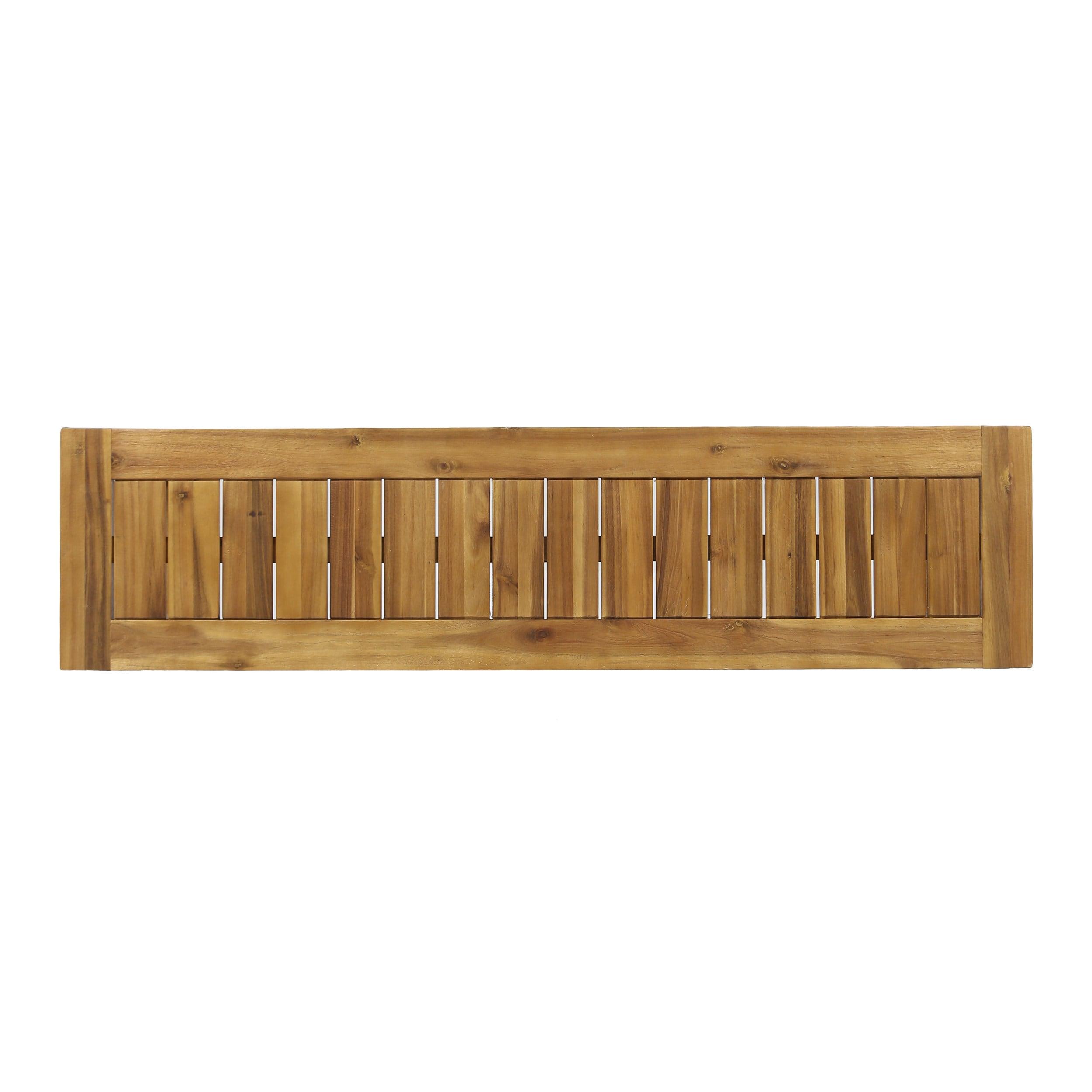 GDFStudio Josette Outdoor Acacia Wood Dining Bench, Sandblasted Natural Brown