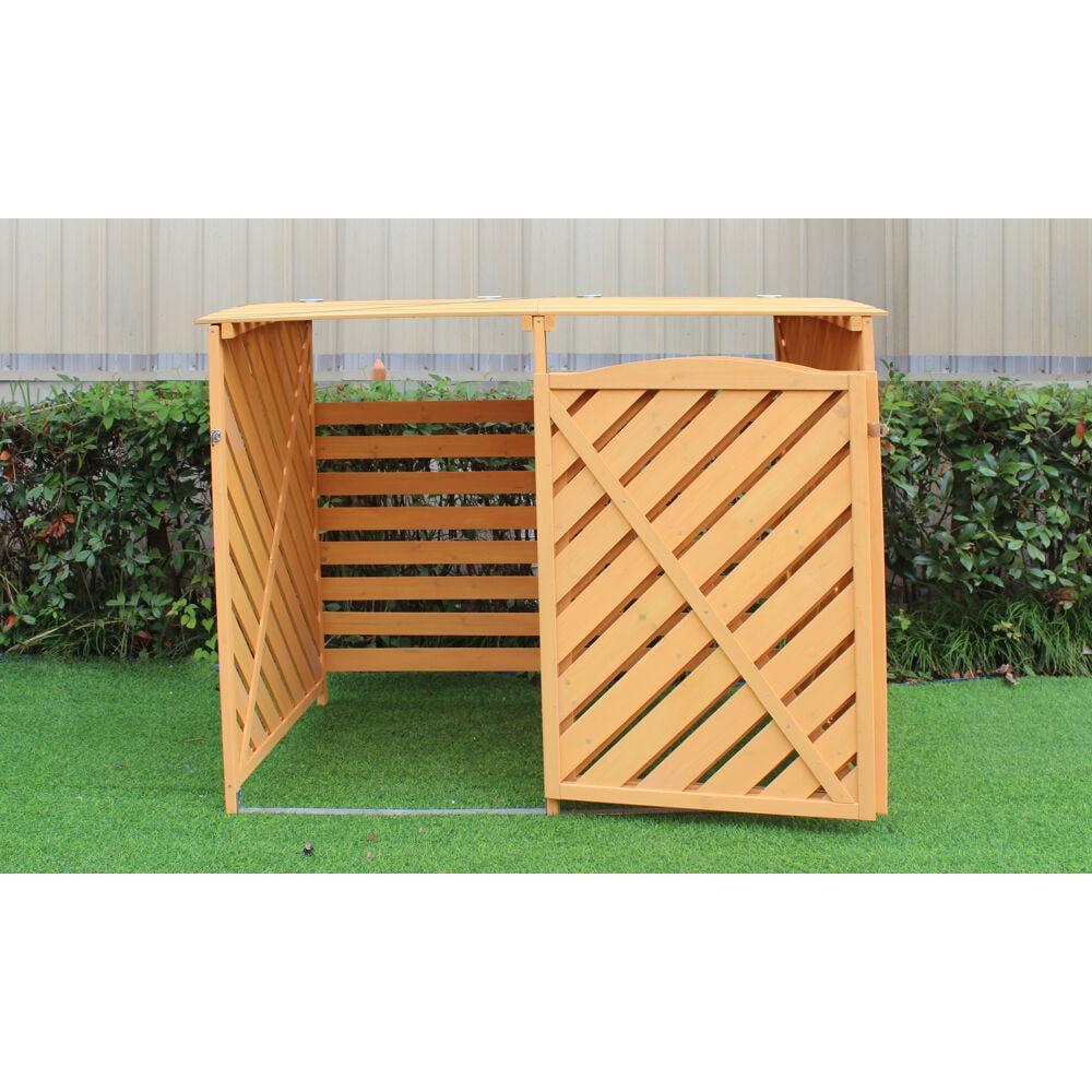 Hanover Hanover Outdoor 4.88 ft. x 3.01 ft. Wooden Trash Bin and Recyclables Storage Shed