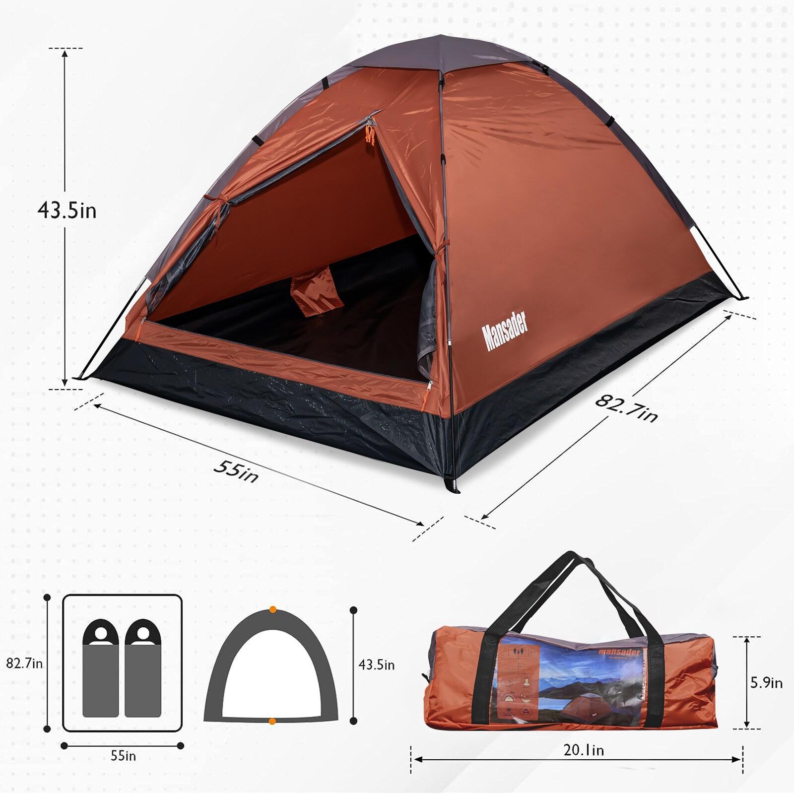 Garsing 2 Person Lightweight Camping Tent With Carrying Bag