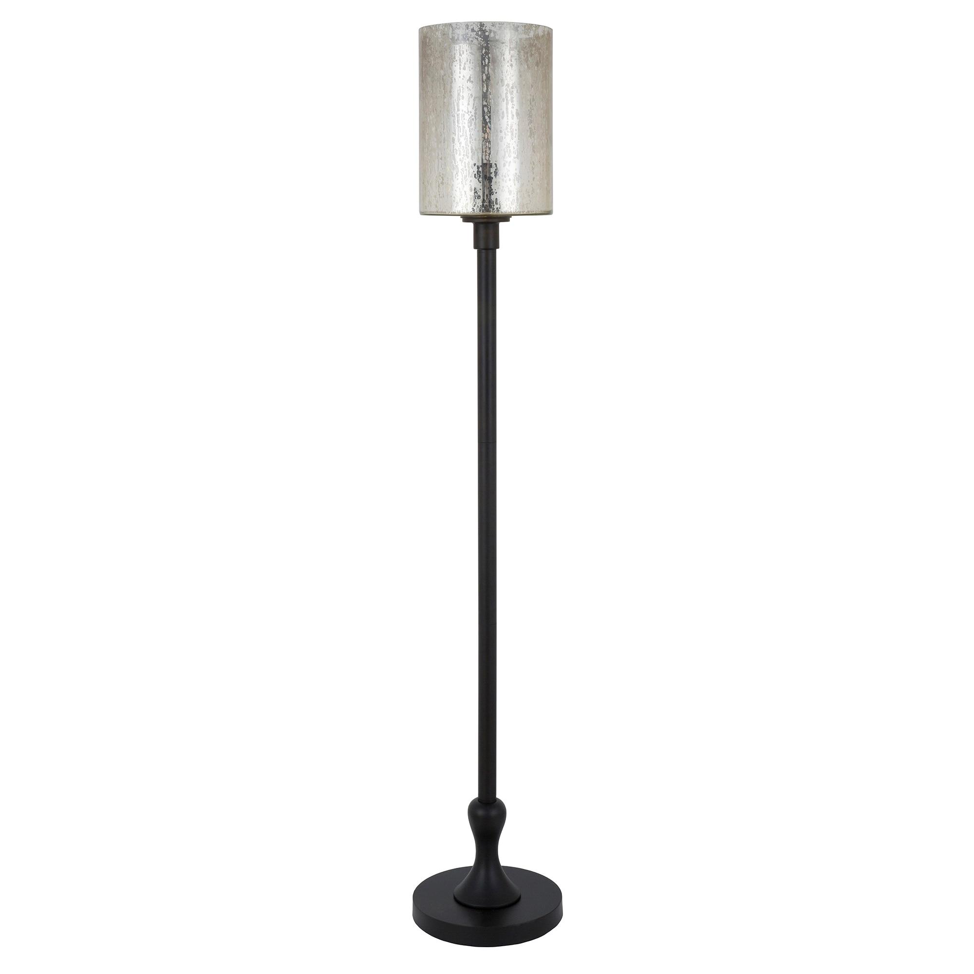 Numit 68" Blackened Bronze Floor Lamp with Mercury Glass Shade