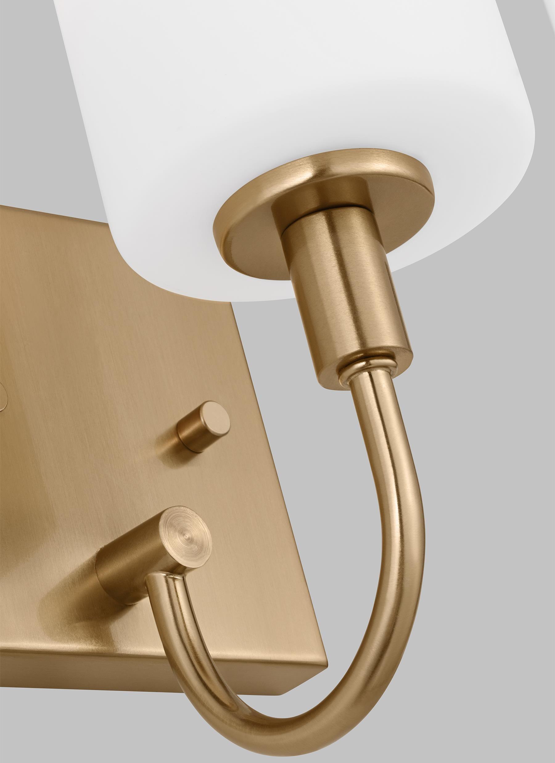 Satin Brass Oak Moore Dimmable 1-Light Bath Sconce