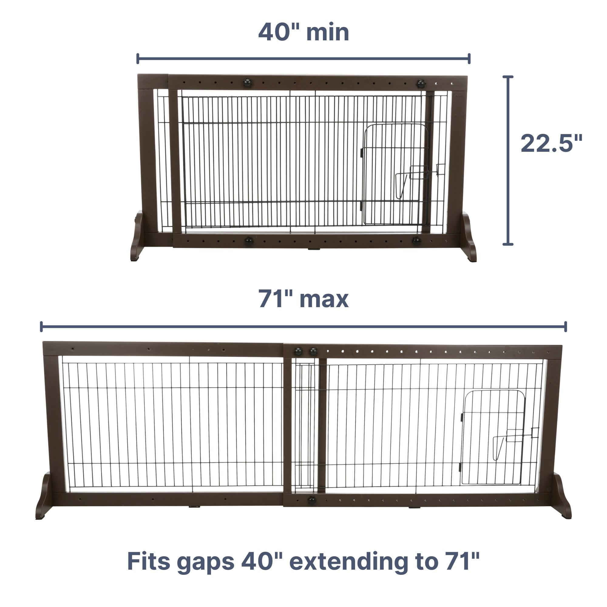 TRIXIE TRIXIE Freestanding Pet Gate with Pet Door, Adjustable Width, 22.5 in Height