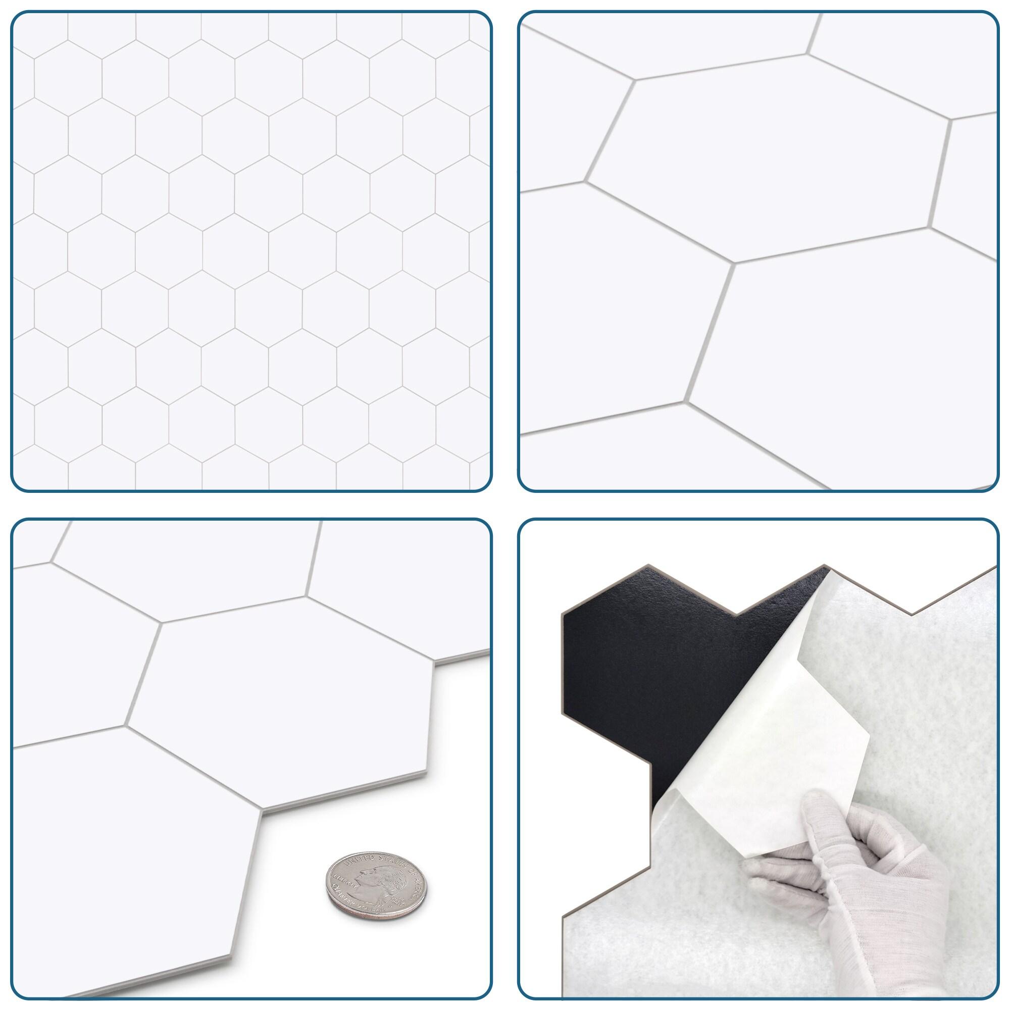 10.1'' W x 11.6'' L Hexagon Stone Composite Peel and Stick Mosaic Tile