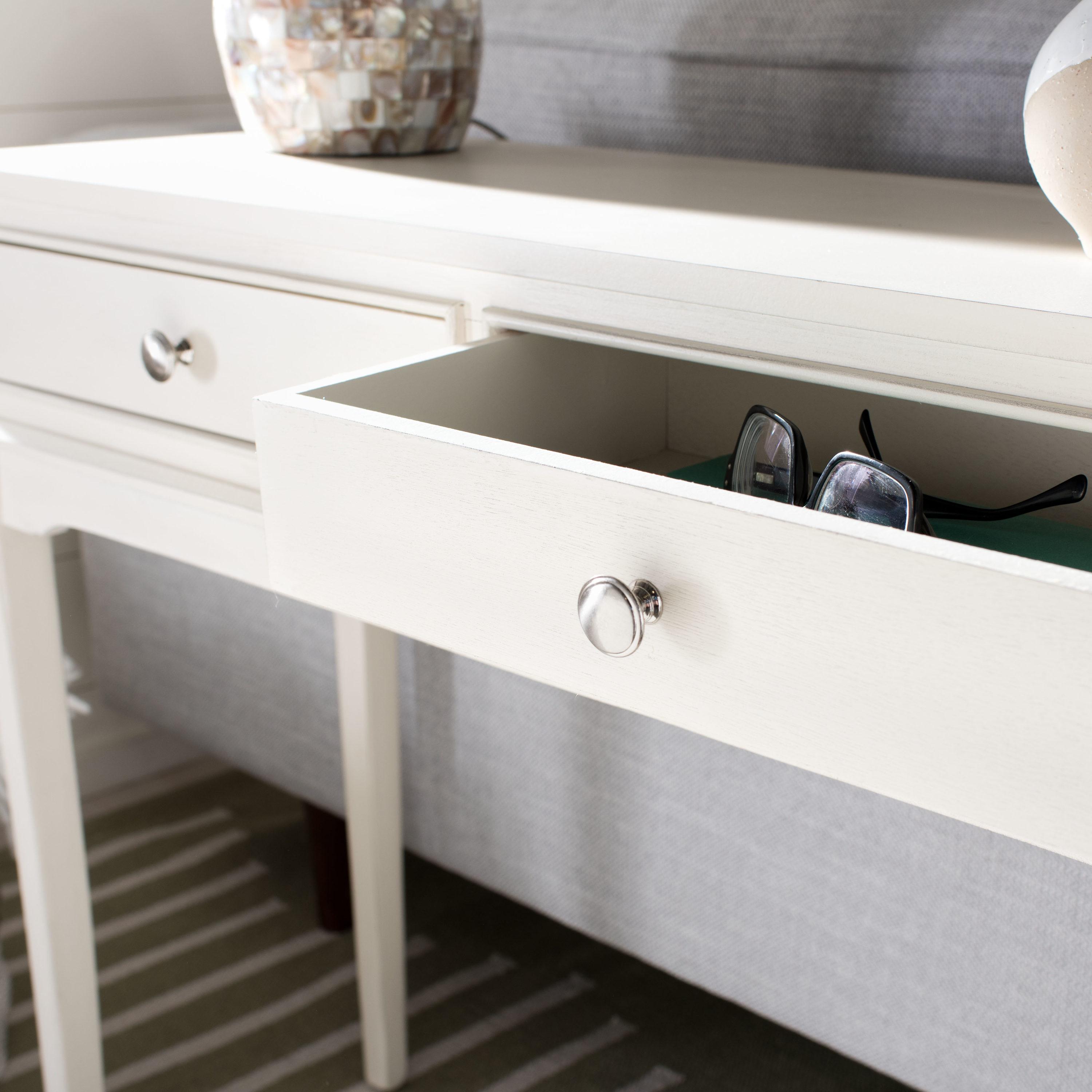 Opal 2 Drawer Console Table - Distressed White - Safavieh