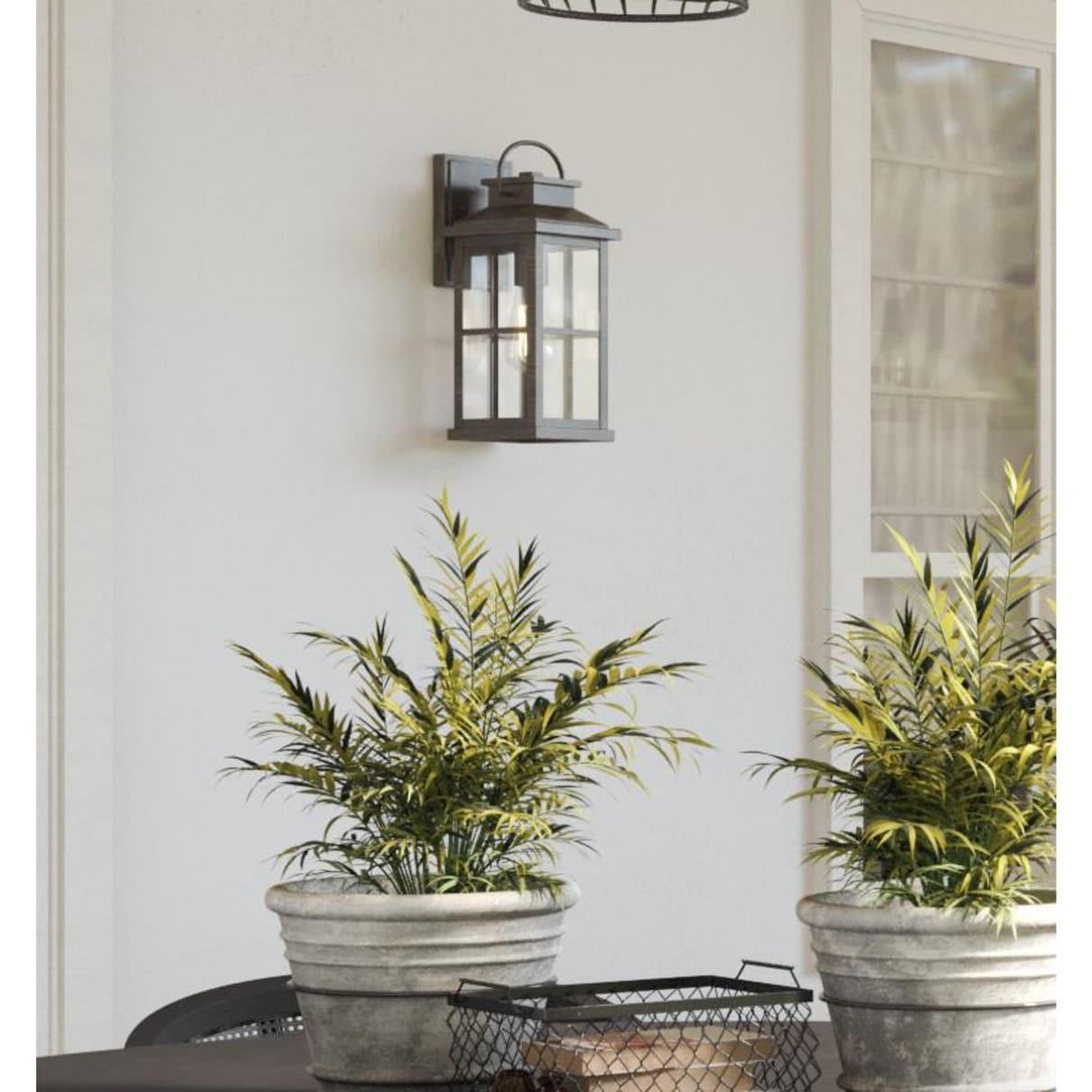 Progress Lighting Williamston 1-Light Antique Pewter Outdoor Wall Lantern with Clear Glass