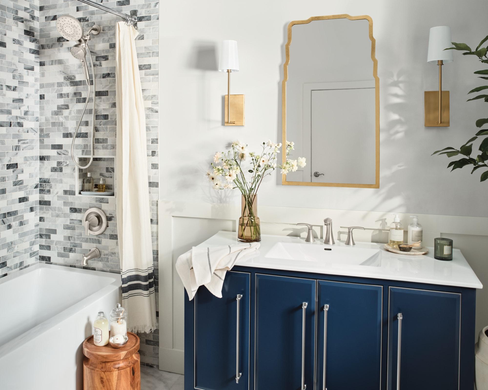 Graeden Transitional Brushed Nickel 2-Handle High-Arc Bathroom Faucet
