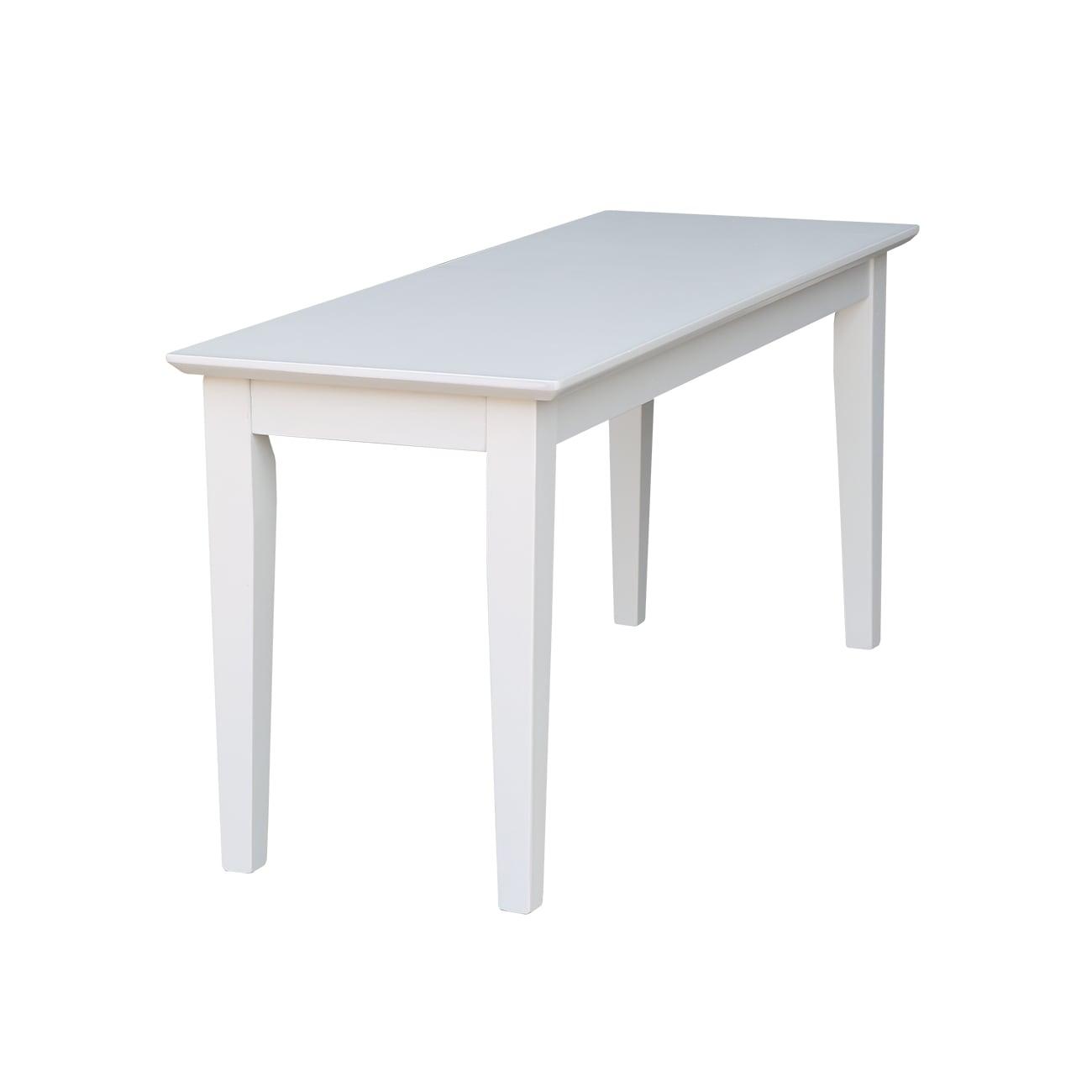 Shaker Styled Bench White - International Concepts: Solid Wood, Rectangle, Unupholstered, 400lb Capacity