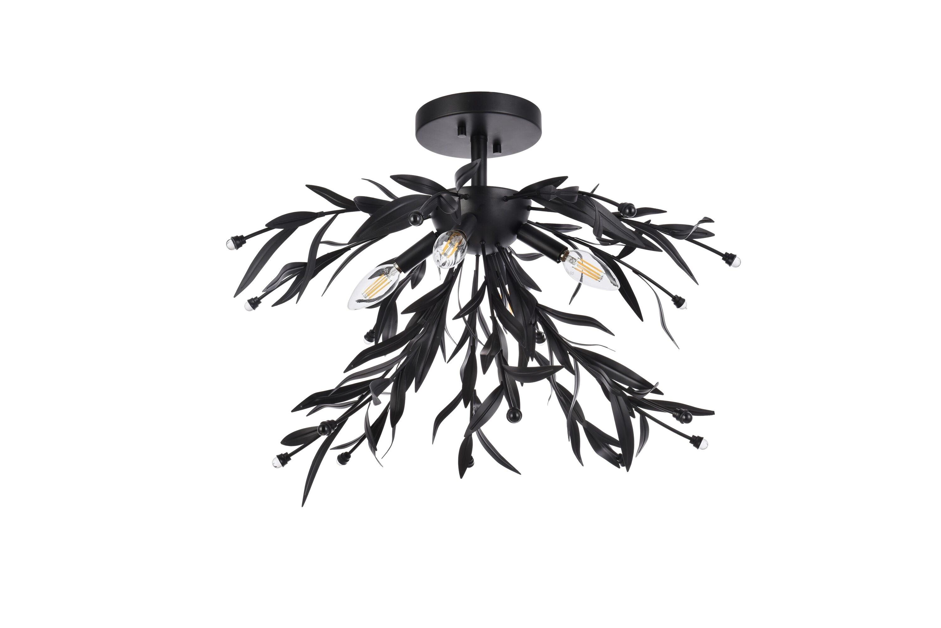 Elegant Lighting Priscilla 23 inch flush mount in black