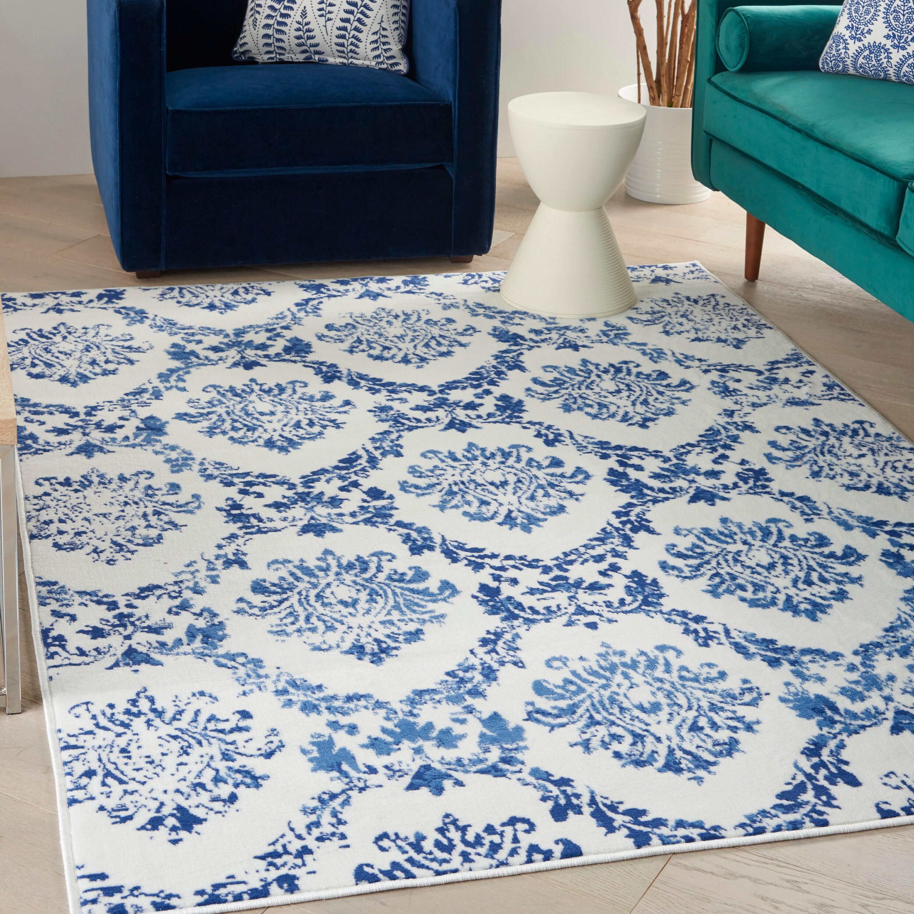 Nourison Whimsicle WHS01 Indoor only Area Rug - Ivory Navy 4' x 6'