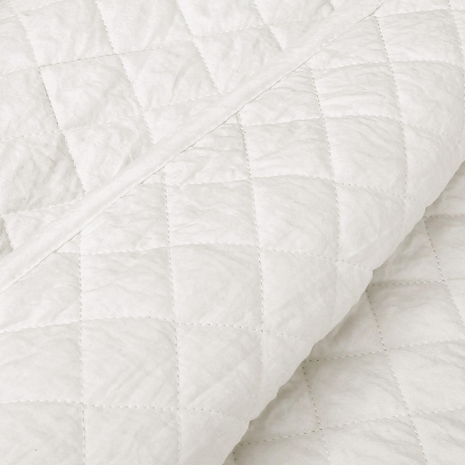 Lush Decor Ava Diamond Oversized Cotton Quilt White 3Pc Set Cal King