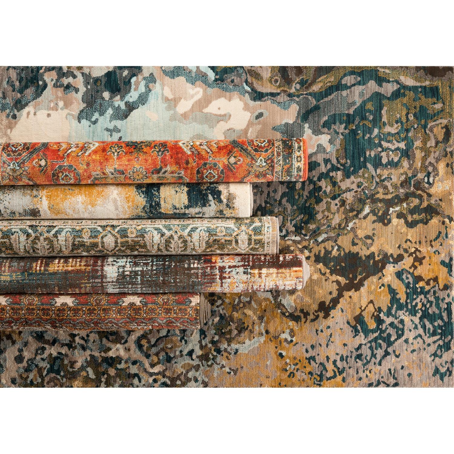 Moretti Birani Area Rug 6365A Blue Rusted Worn 7' 10" x 10' 10" Rectangle