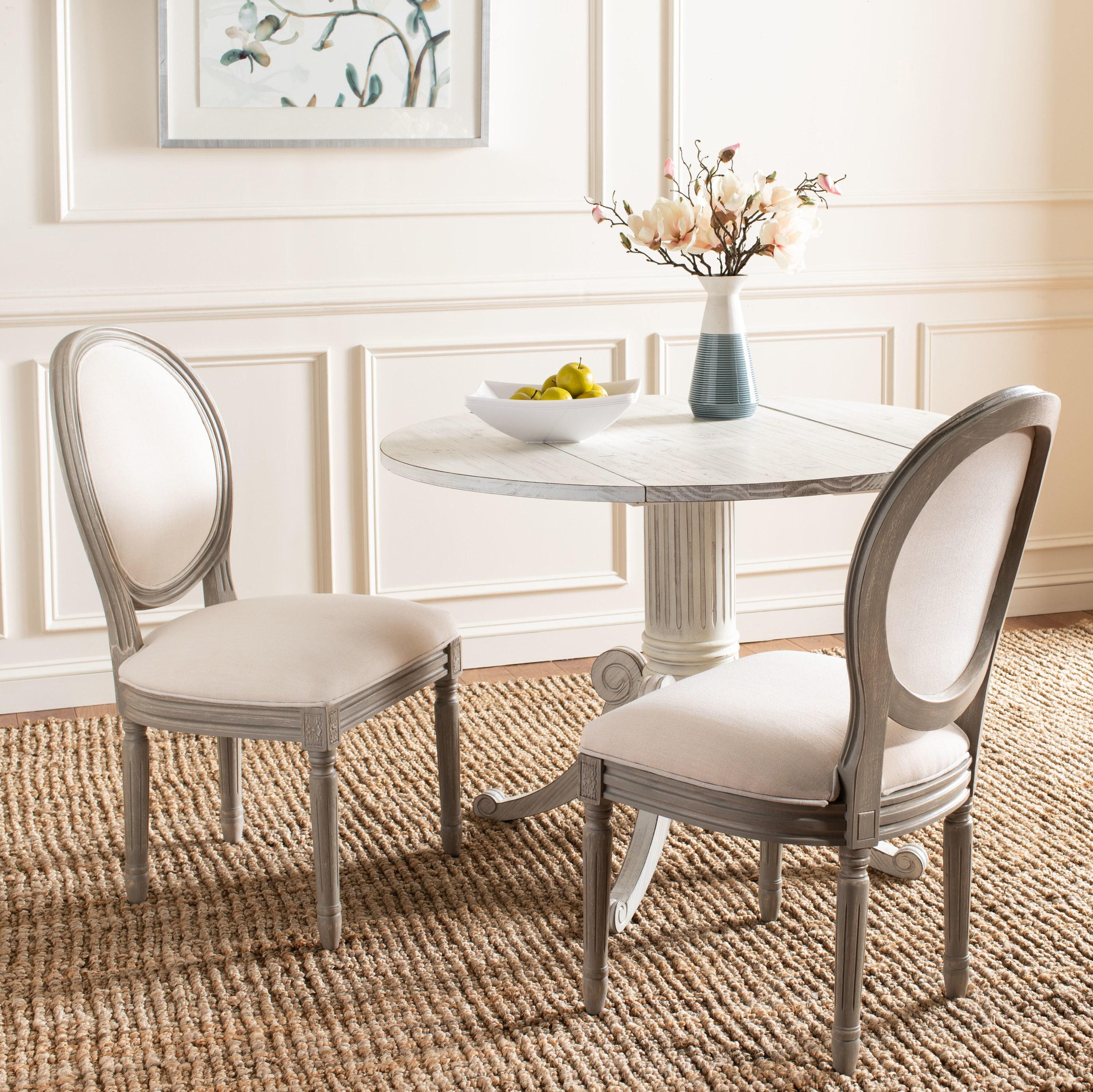 Holloway 19''H French Brasserie Oval Side Chair (Set of 2) - Beige - Safavieh.