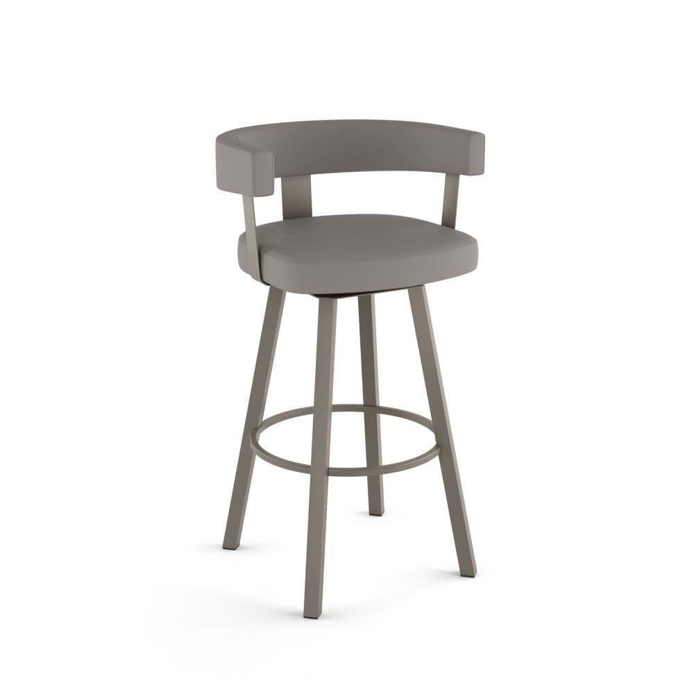 Amisco Parker 26 In. Swivel Counter Stool - Grey White Polyester / Black Metal