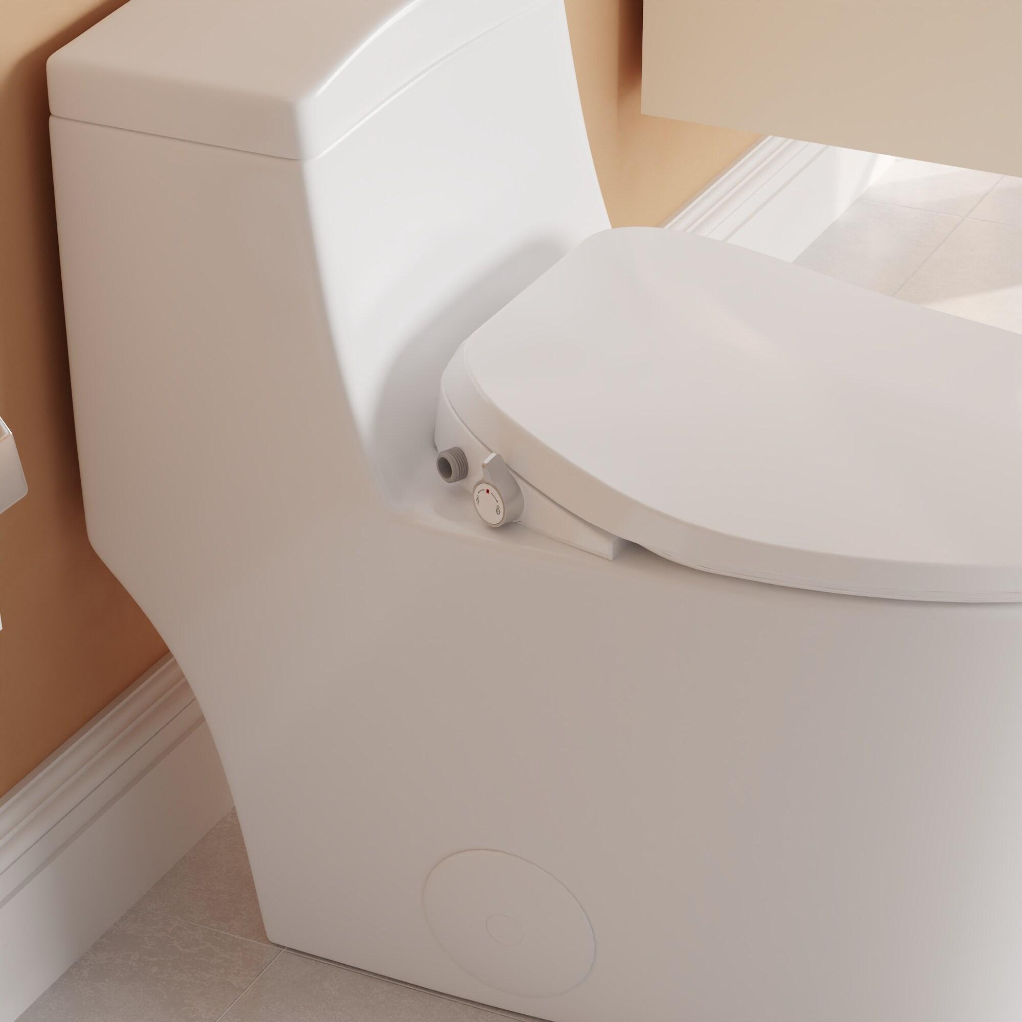 Electric Quiet Close Bidet Seat for Elongated Toilets in White