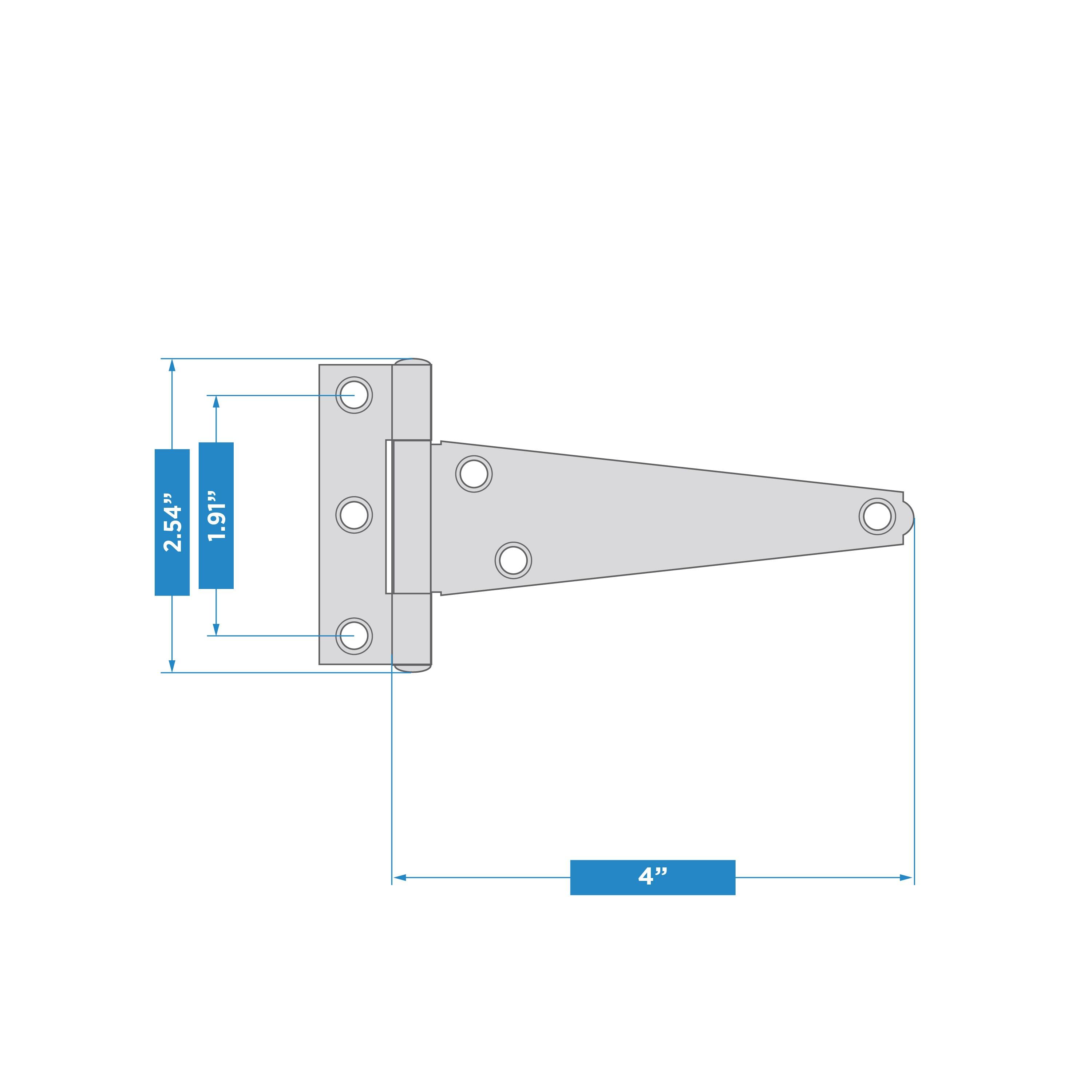 National Hardware - V284 5" Light T-Hinge with Screws