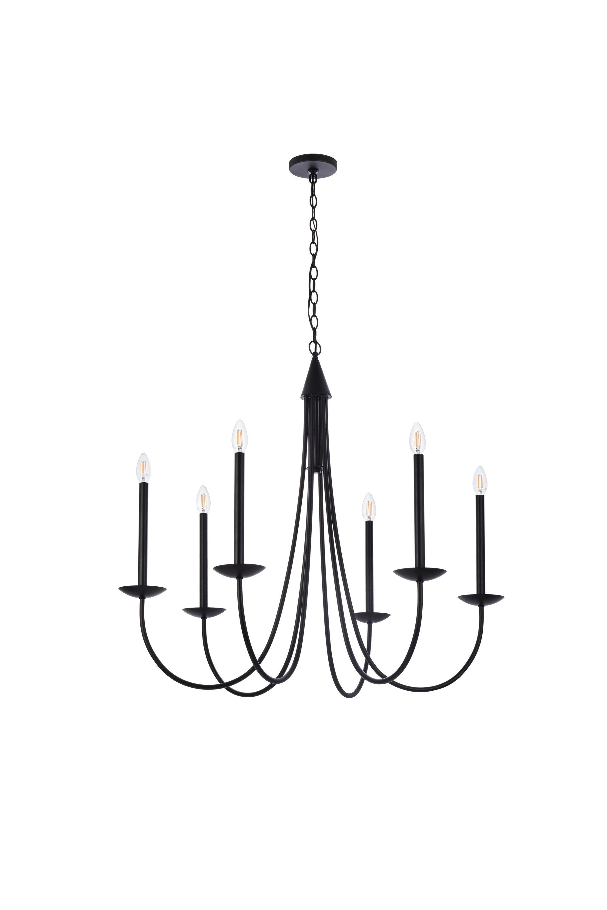 Elegant Lighting Cohen 42 inch pendant in black