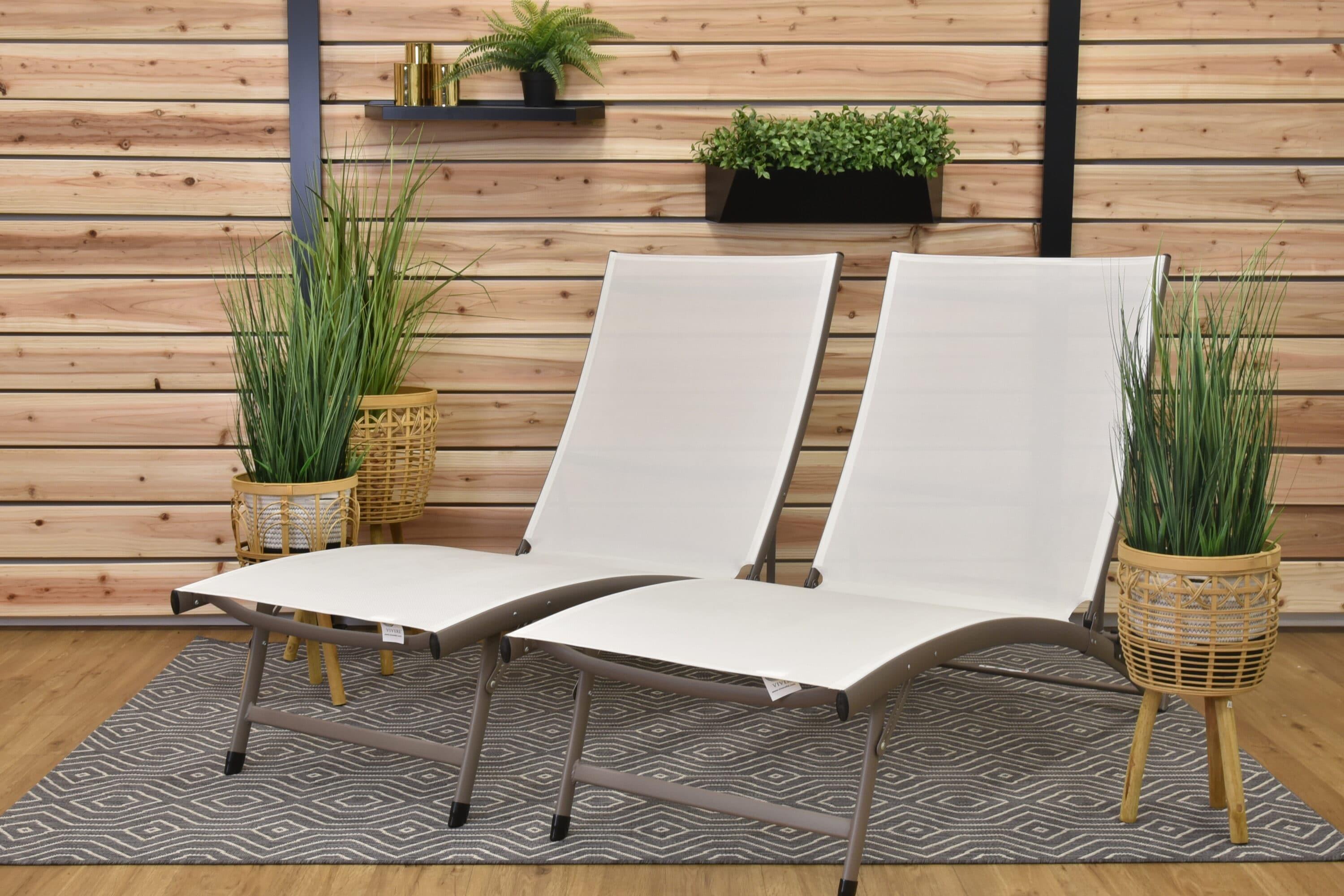 The Hamptons Collection 2 Piece White Aluminium Outdoor Patio Lounge Chair Set 71”