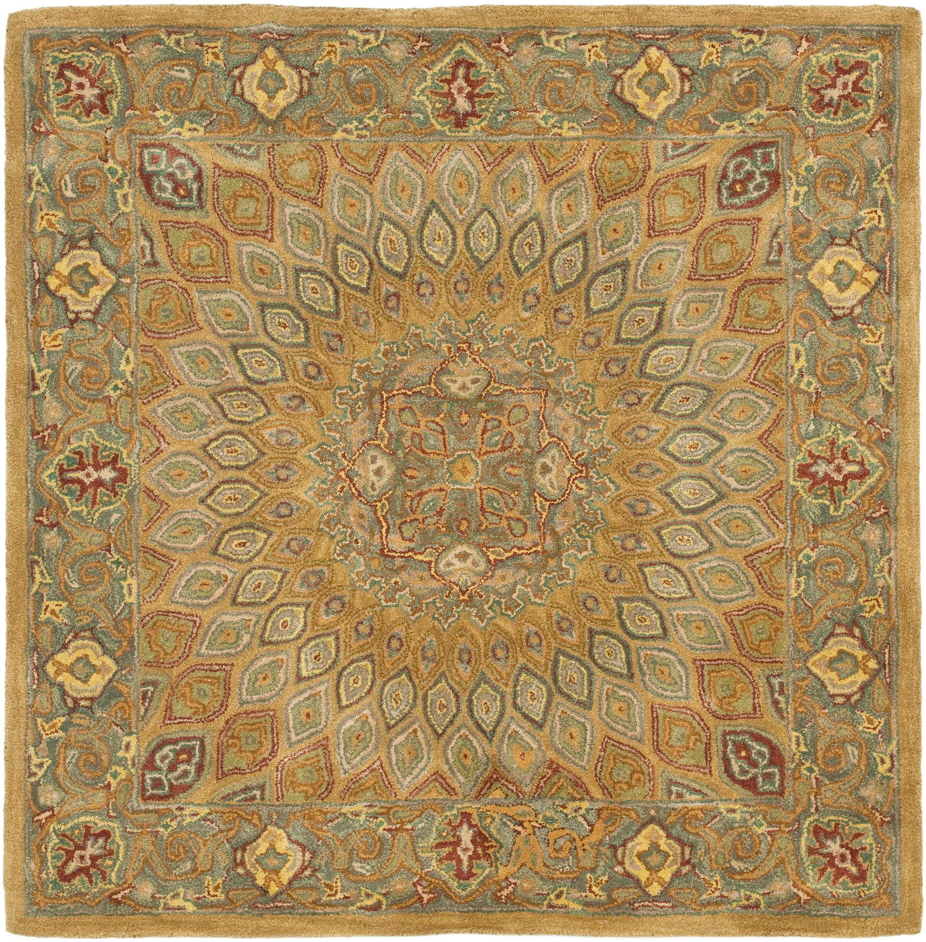 Heritage HG914 Hand Tufted Area Rug - Light Brown/Grey - 4'x4' - Safavieh.