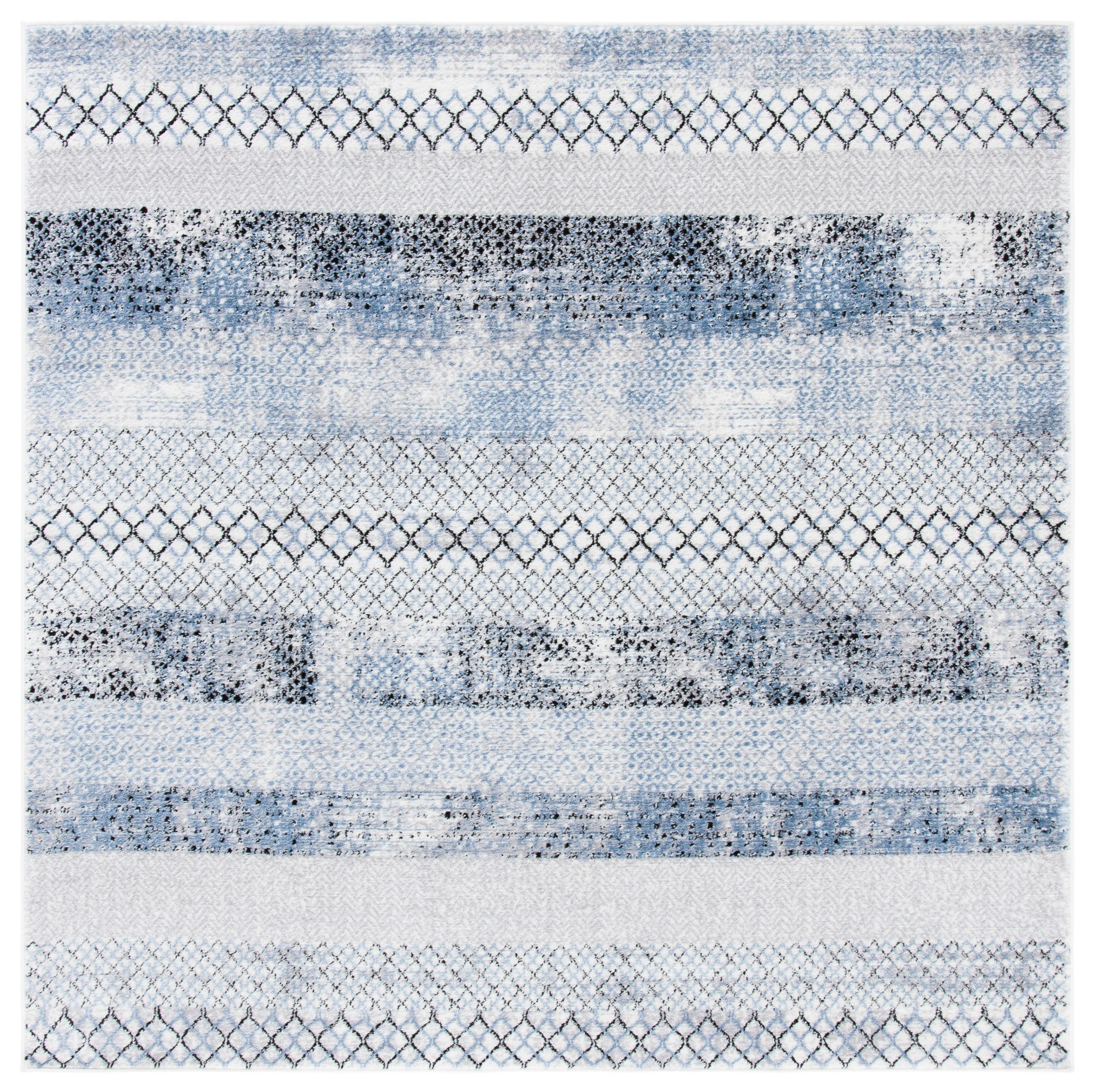 Mistana™ Adames Geometric Gray/Light Blue Area Rug