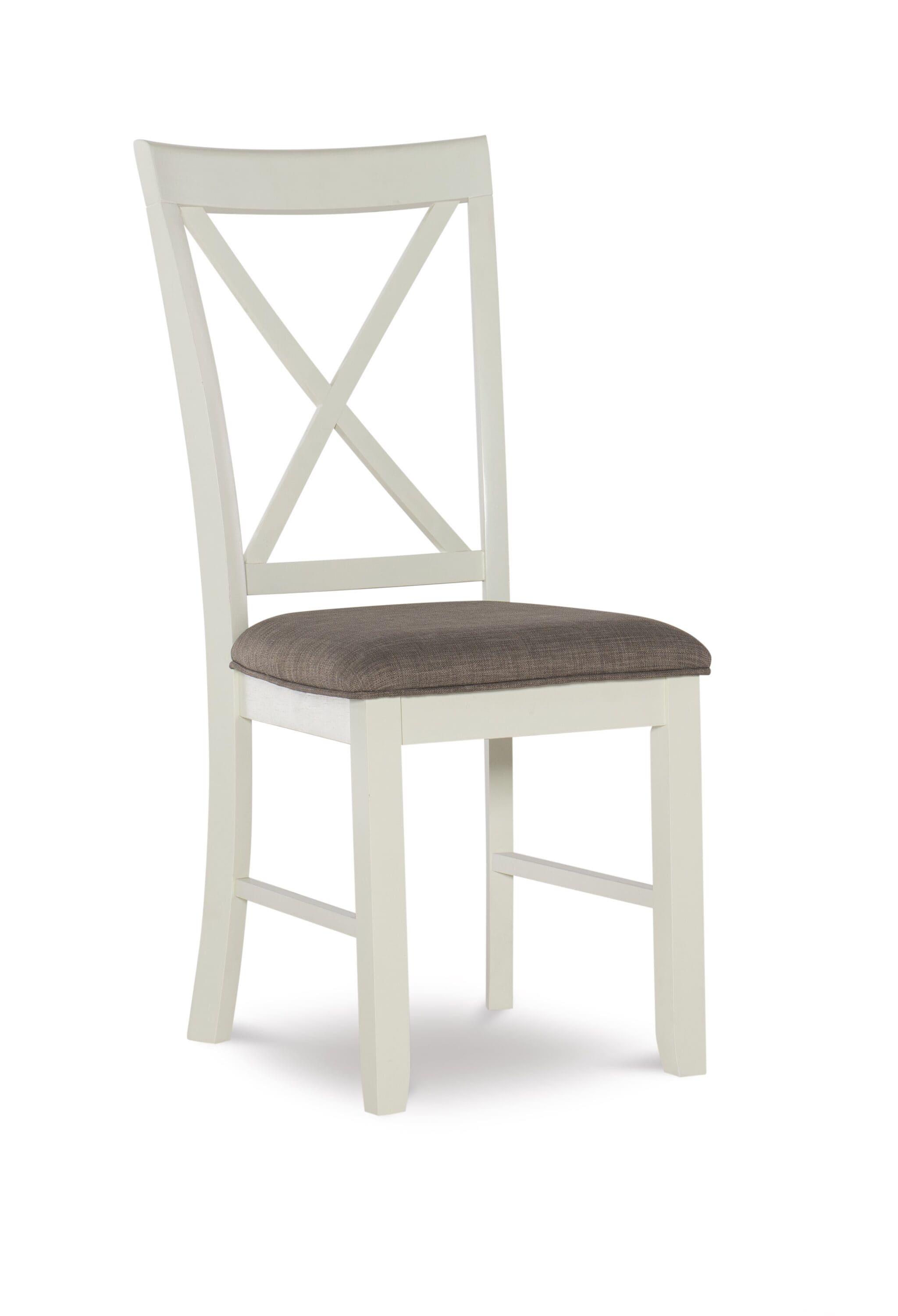 Linon Jane Wood Set of Two X-Back Dining Side Chairs in Vanilla White