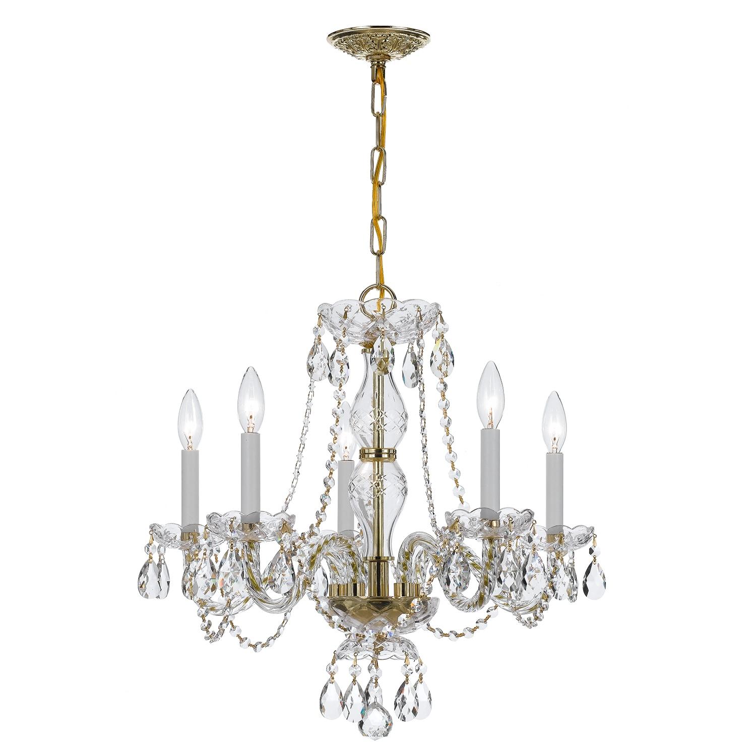 Crystorama Lighting Traditional Crystal 5 - Light Chandelier in  Polished Brass