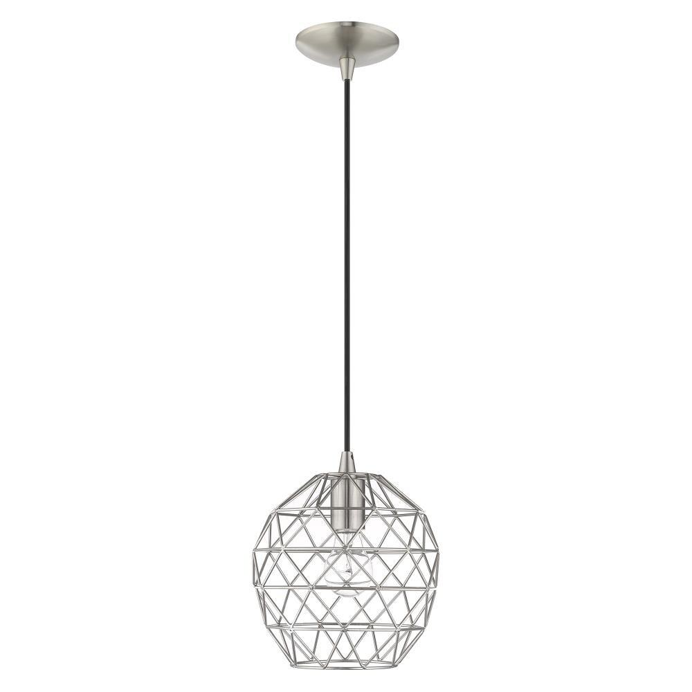 Livex Lighting Geometric Shade 1 - Light Pendant in  Brushed Nickel
