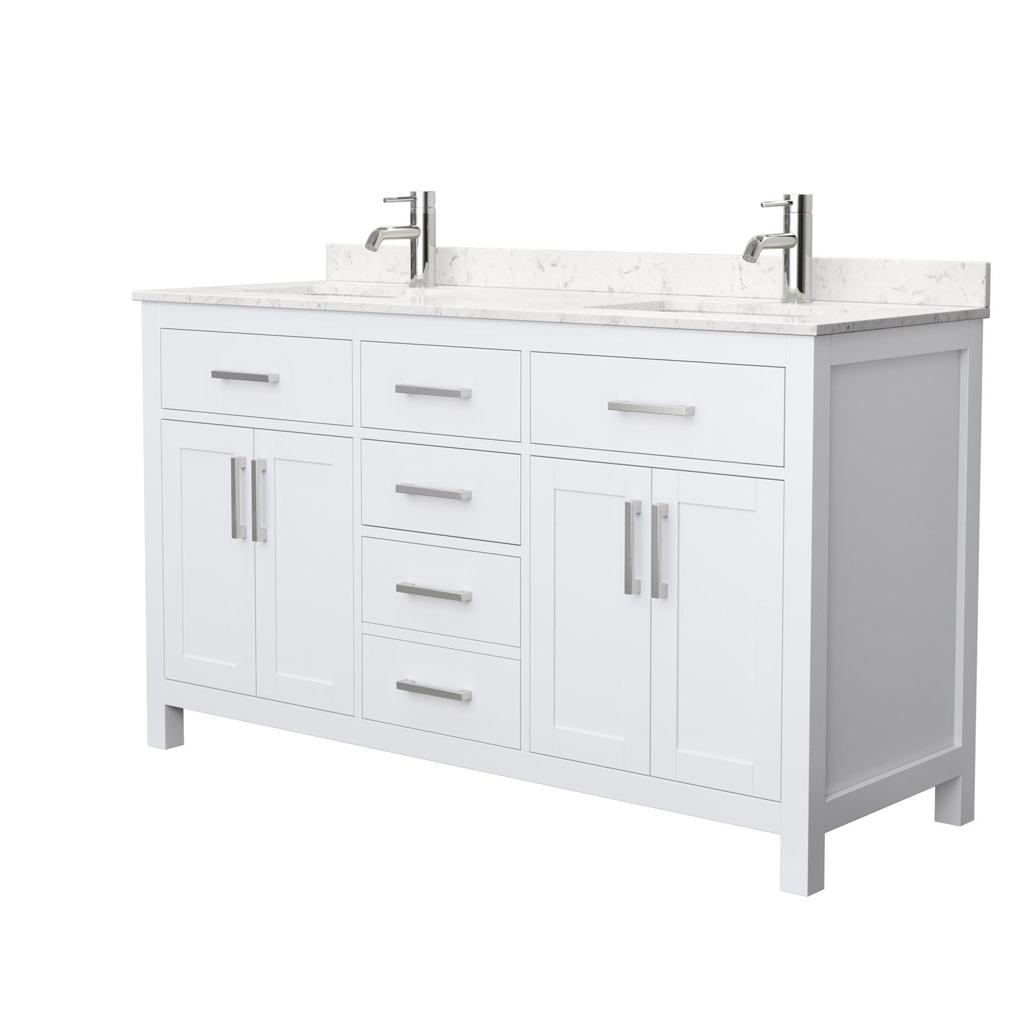 Beckett 60" Freestanding Double Bathroom Vanity with Cultured Marble Top