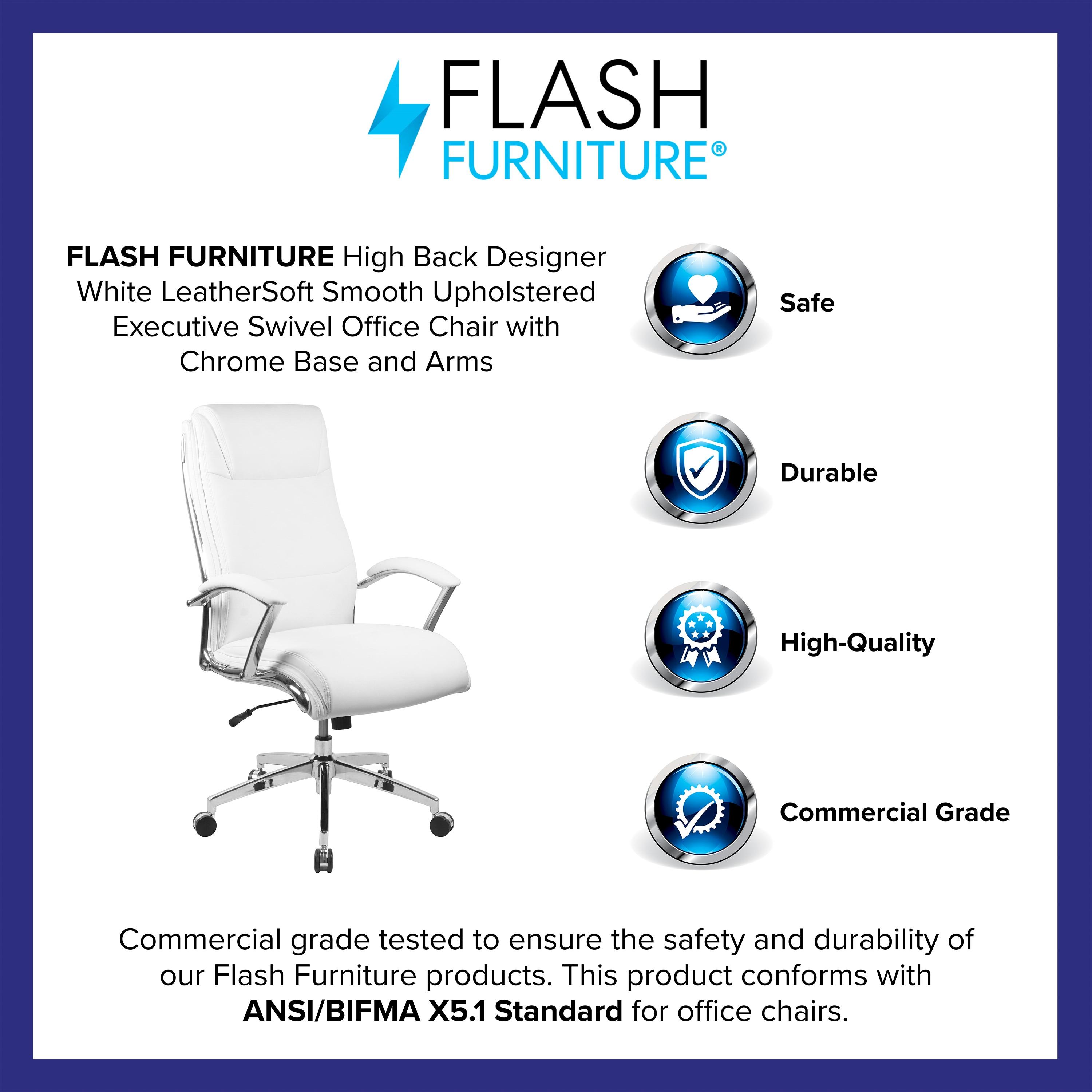 Flash Furniture High Back Designer Smooth Upholstered Executive Swivel Office Chair