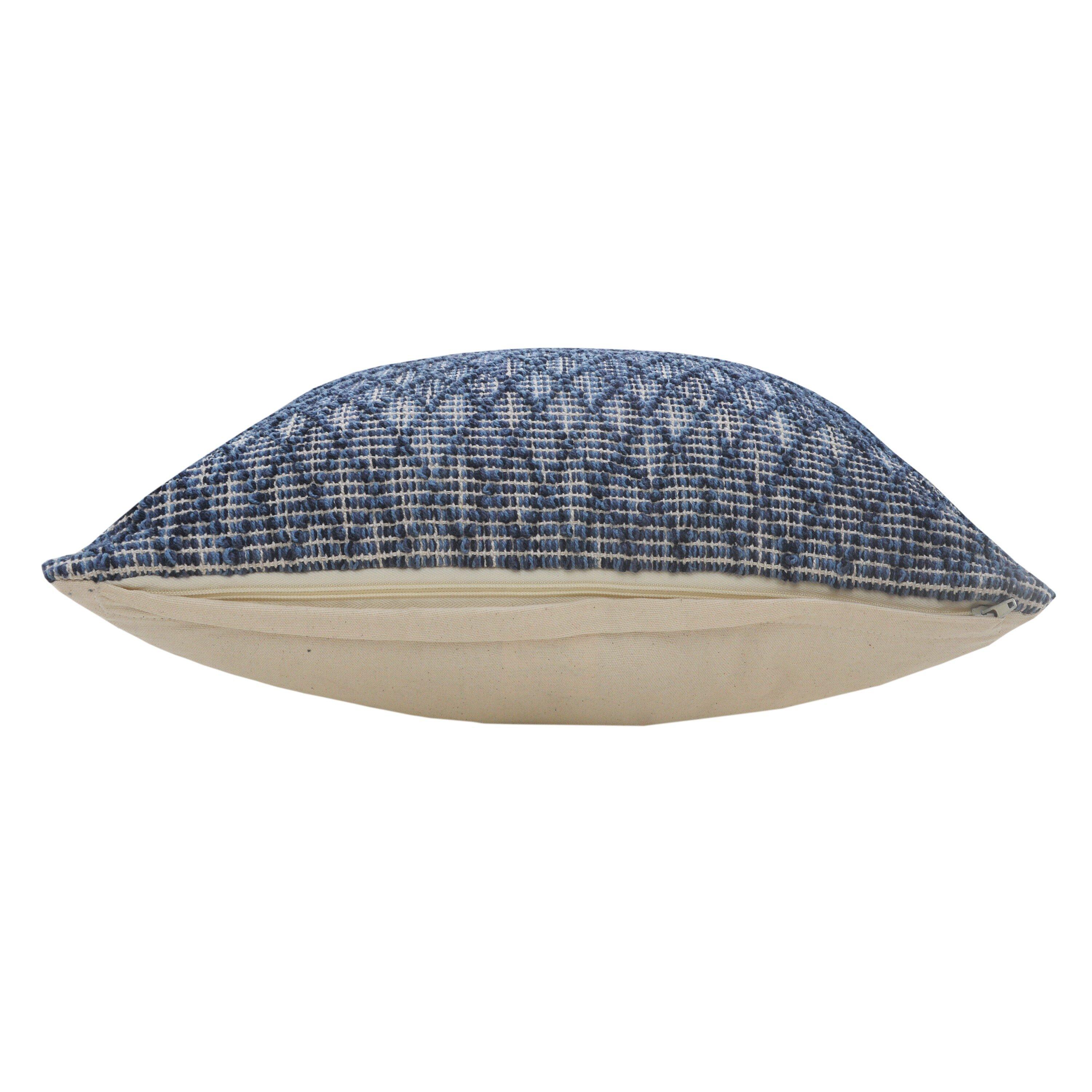Elm & Oak Modern Traditional Blue Diamond Geometric Throw Pillow