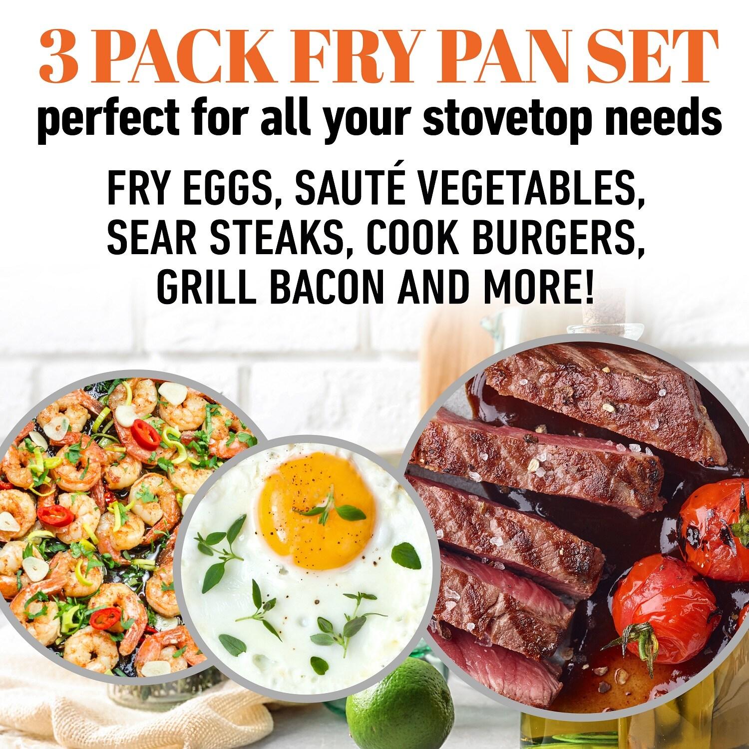 Gotham Steel Gotham Steel Copper 3 Piece Nonstick Fry Pan Set - 8'',10'', And 12''