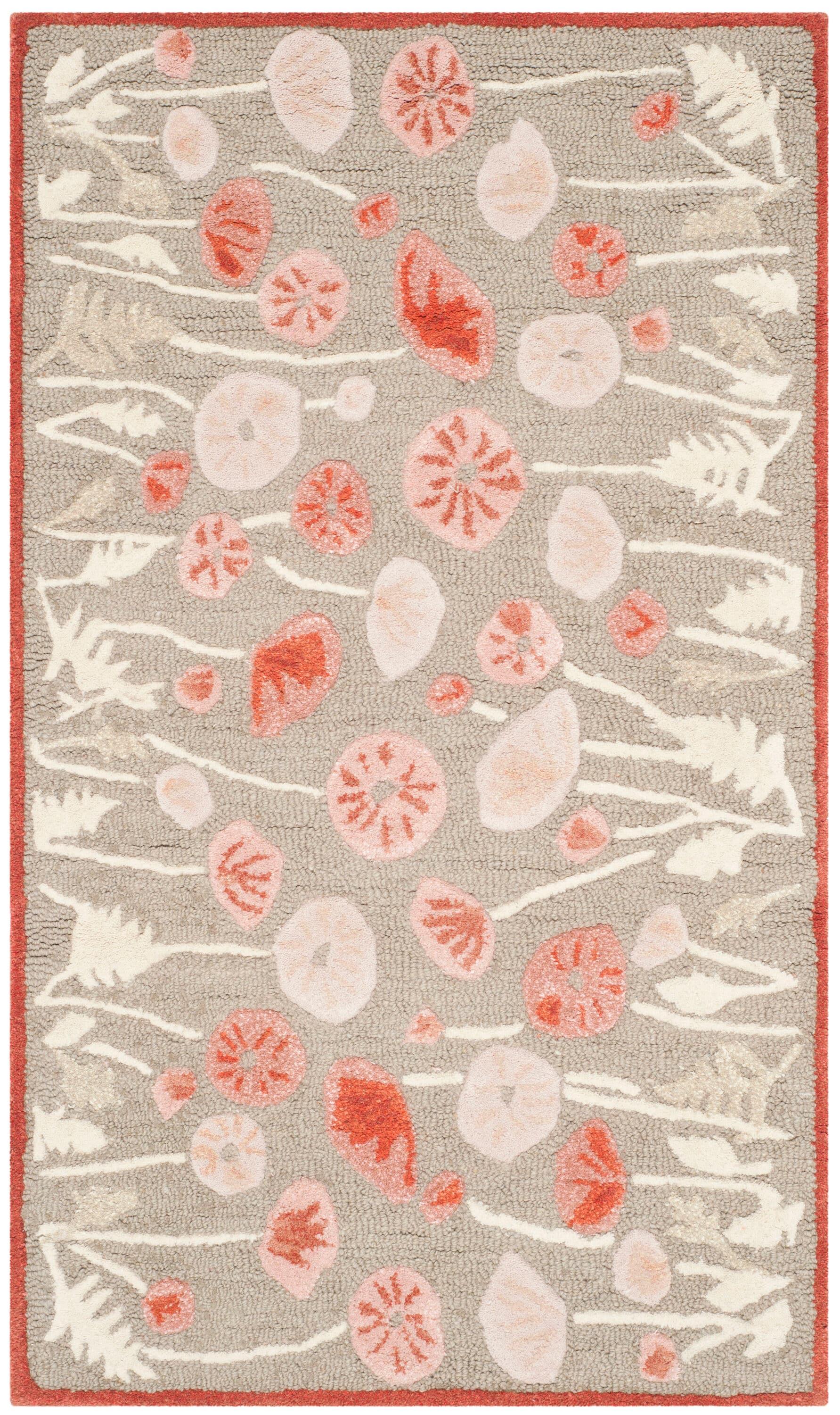 SAFAVIEH Martha Stewart Poppy Glossary Floral Area Rug, Cayenne Red, 2'6" x 4'3"