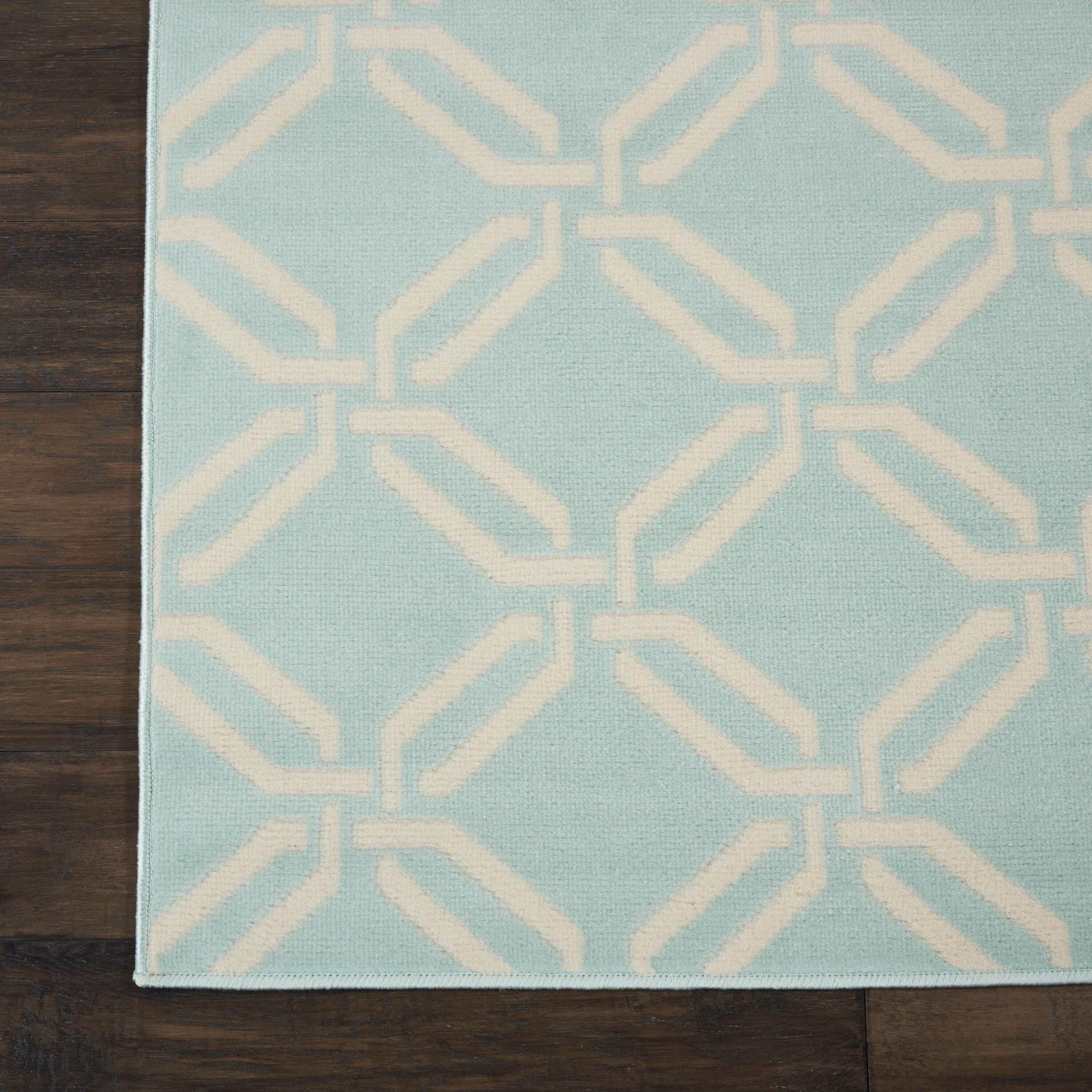 Nourison Jubilant Modern Trellis Green 7'10" x 9'10" Area Rug, (8' x 10')
