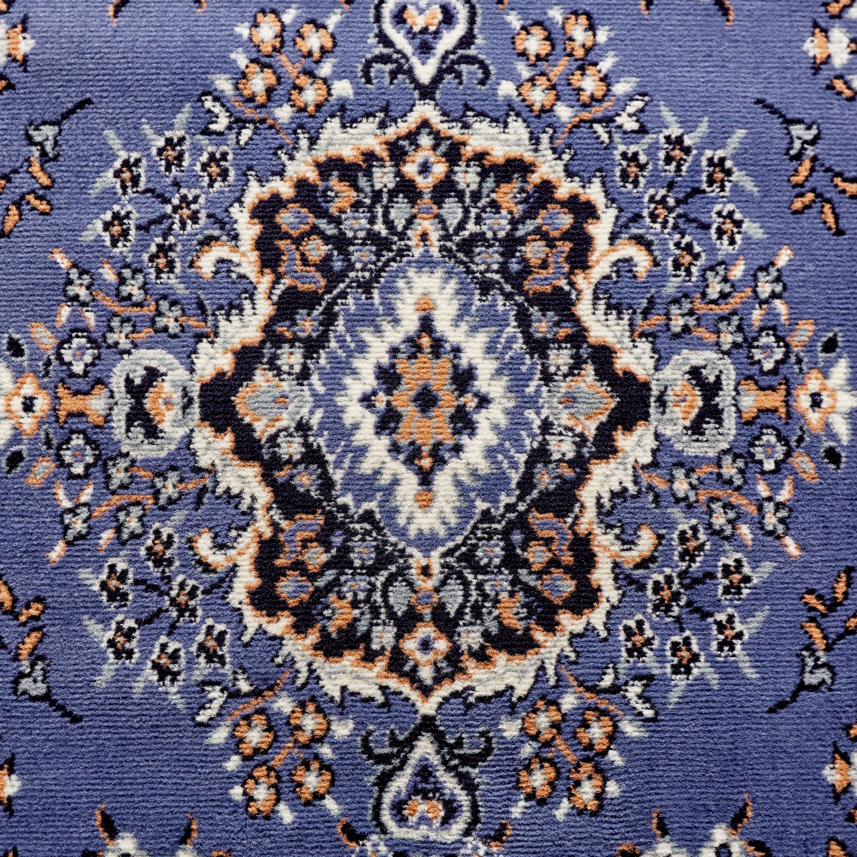 Home Dynamix Premium Sakarya Traditional Medallion Area Rug, Country Blue/Brown, 7'8"x10'7"