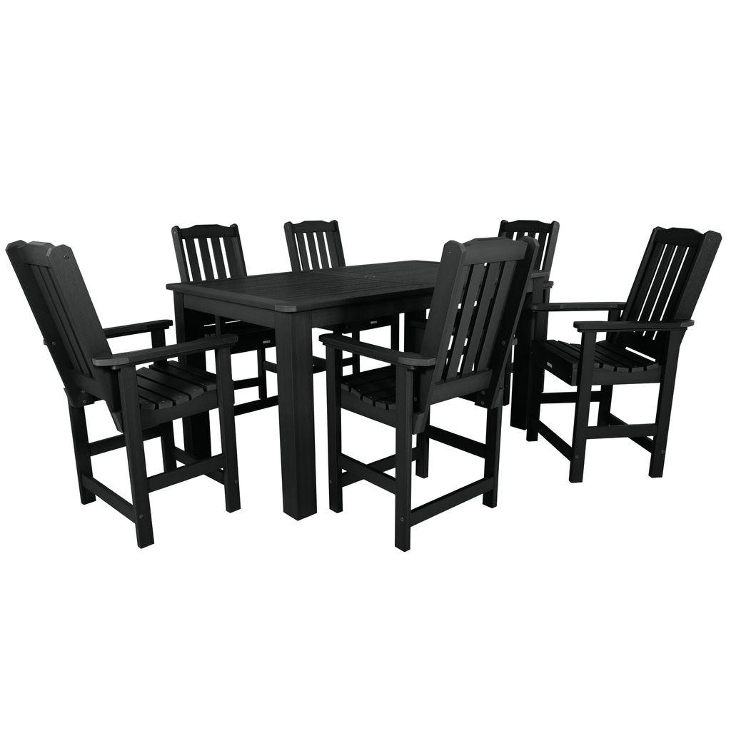 Highwood 7-pc Lehigh Dining Set - 42" x 72" Rectangle Table, Counter Height, Outdoor, Eco-friendly, Synthetic Wood
