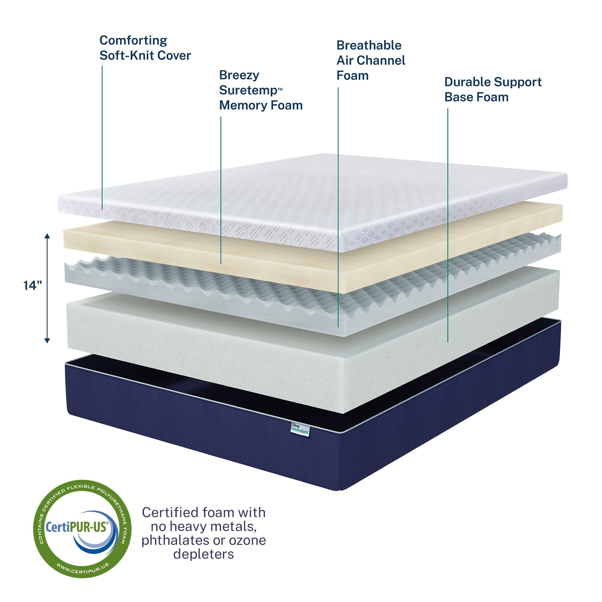 Sleep Innovations Shiloh 14" Medium Memory Foam Mattress