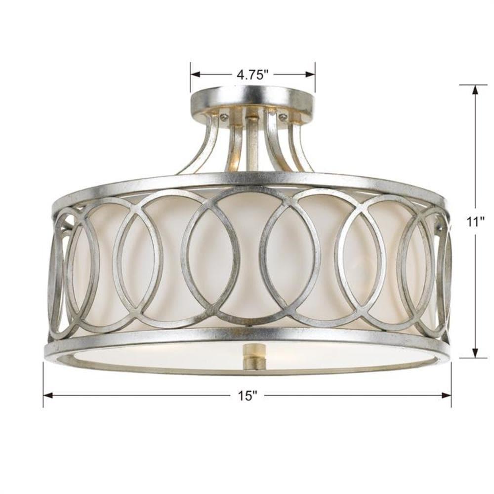 3 Light Flush Mount-Antique Silver Finish Crystorama Lighting 285-Sa