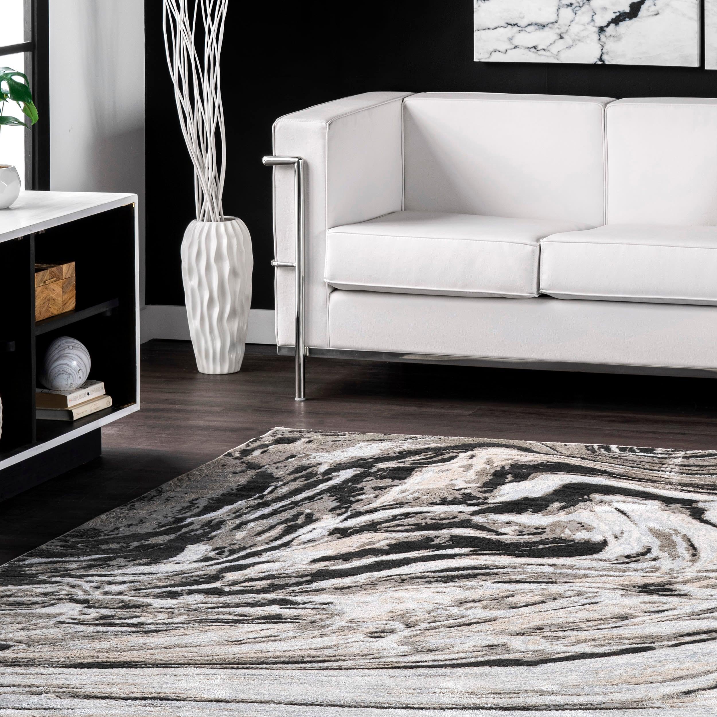 Nuloom Drea Marble Abstract Indoor Area Rug, Gray, 5'x8'