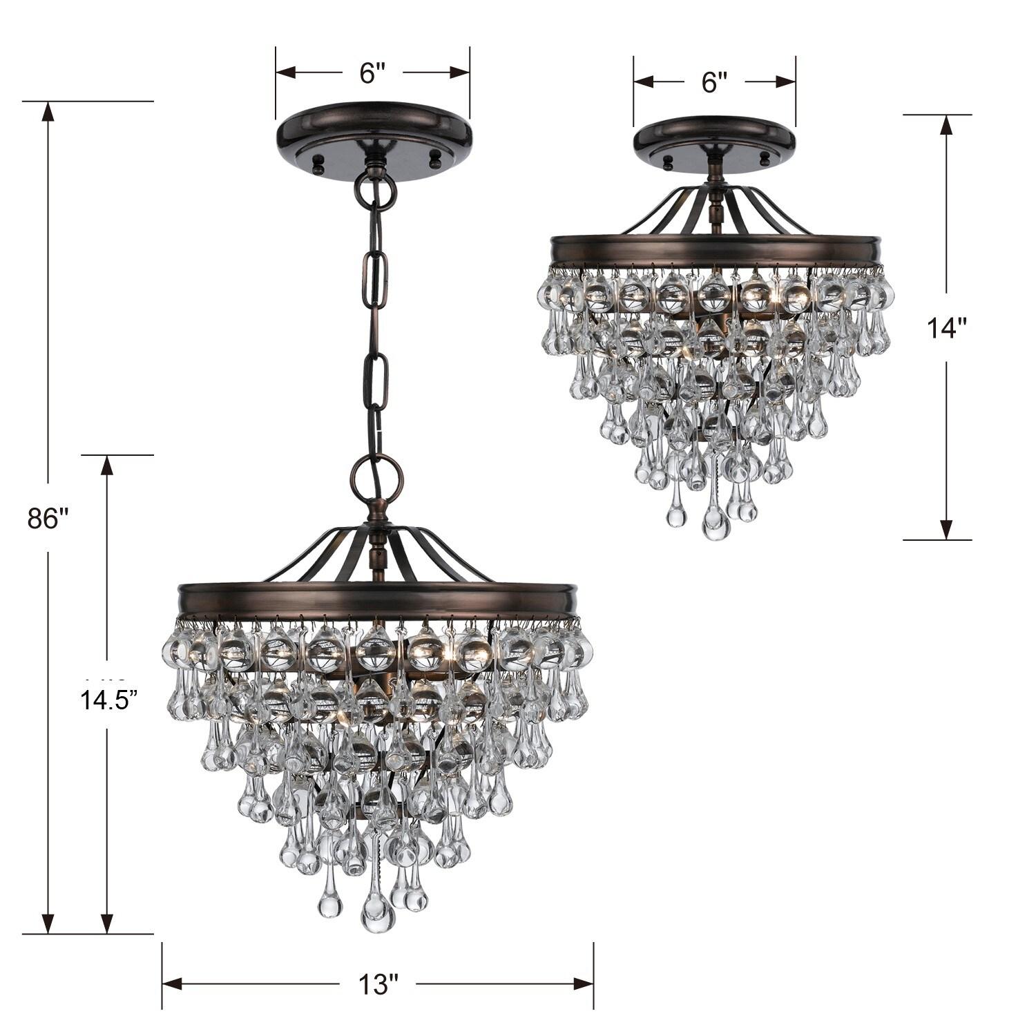 Crystorama Lighting Calypso 3 - Light Semi-Flush Mount in  Vibrant Bronze