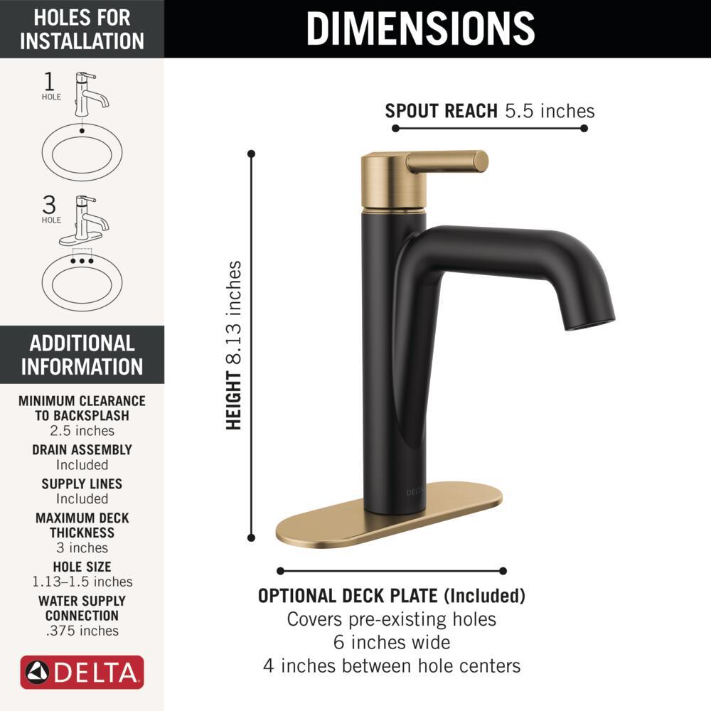 Single-Hole Single-handle Bathroom Faucet with Drain Assembly