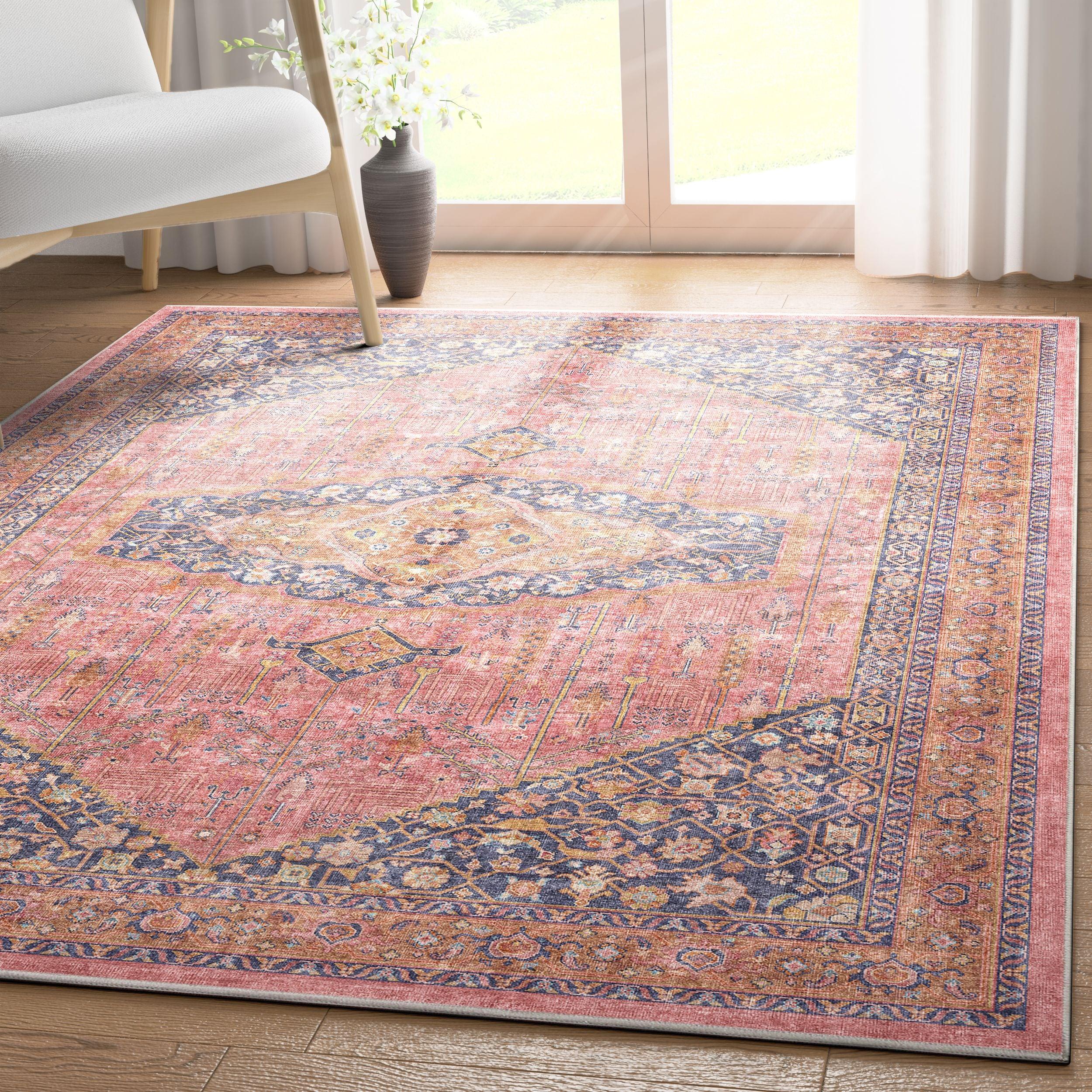 Well Woven Apollo San Marino Vintage Oriental Pink Flatweave 5'3" x 7'3" Area Rug