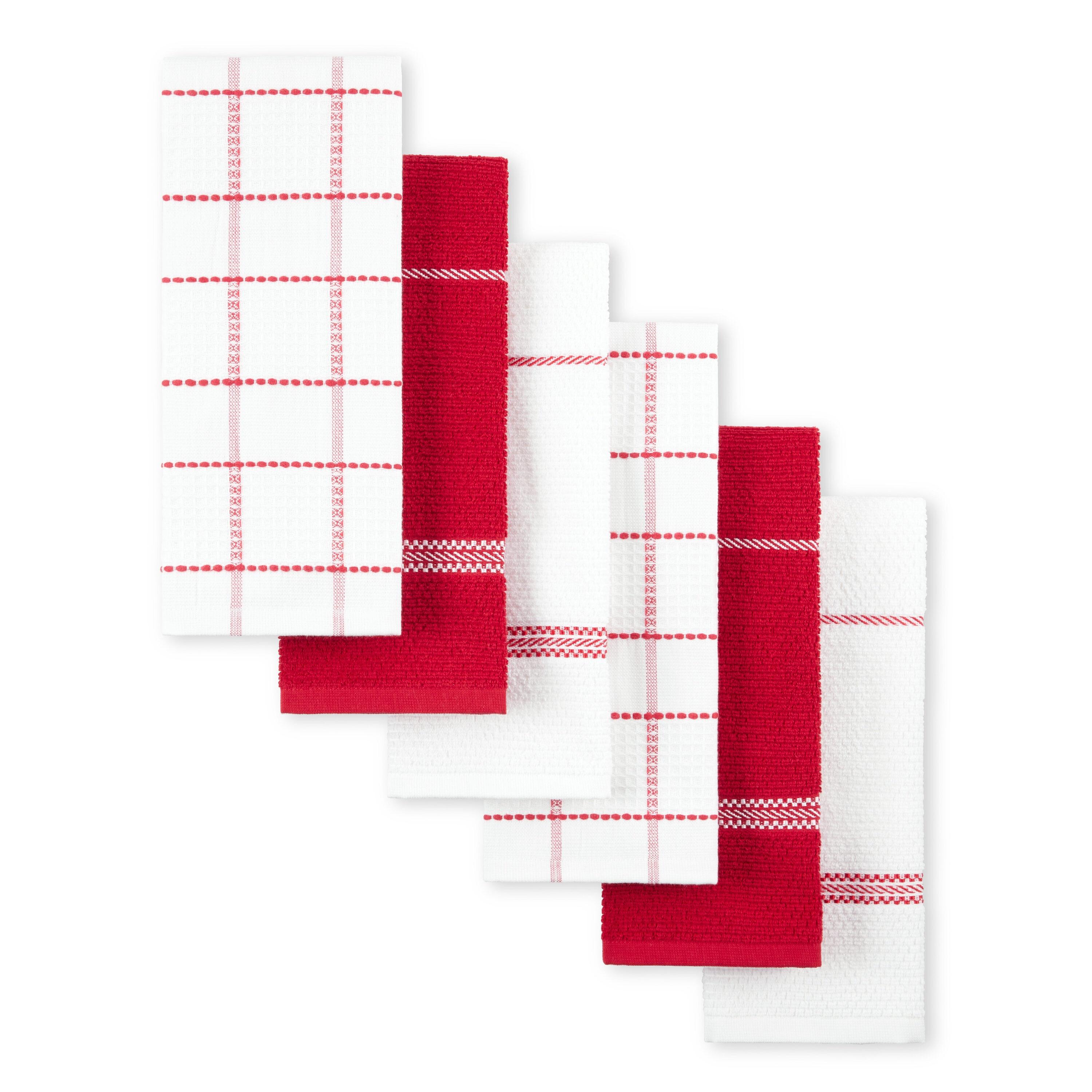 Martha Stewart Martha Stewart Modern Waffle Kitchen Towel Set 6-Pack, Linen, 16"x28" (Set of 6)