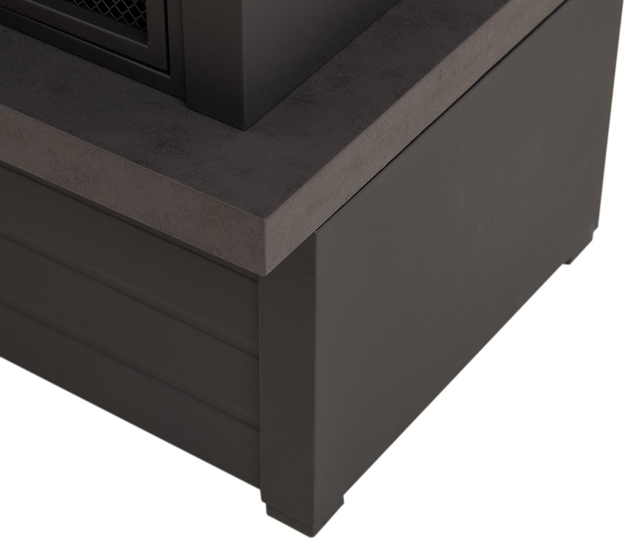 Matte Black Steel Wood-Burning Outdoor Fireplace with Chimney