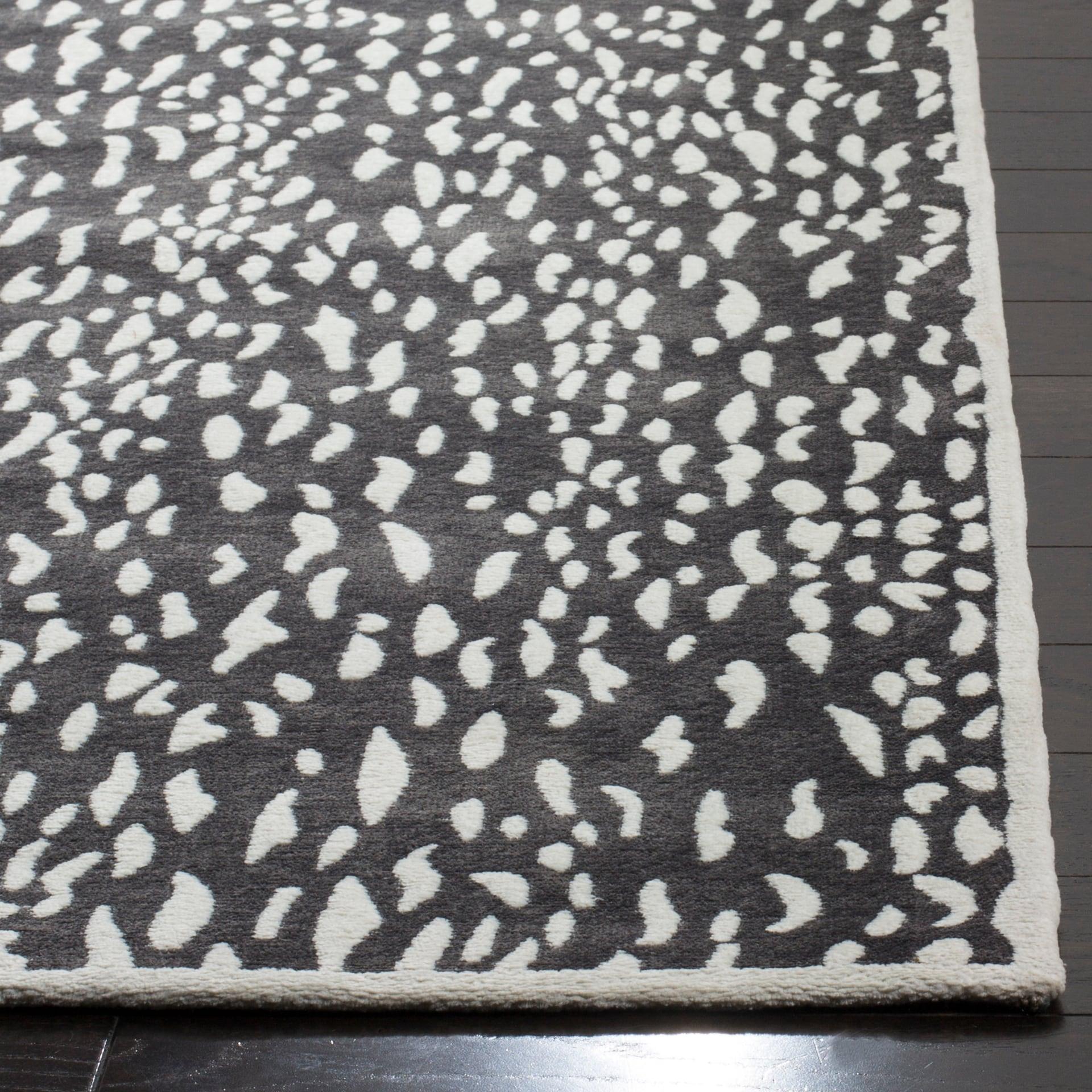 Marbella MRB657 Hand Loomed Accent Rug - Dark Grey/Ivory - 2'3"x4' - Safavieh.