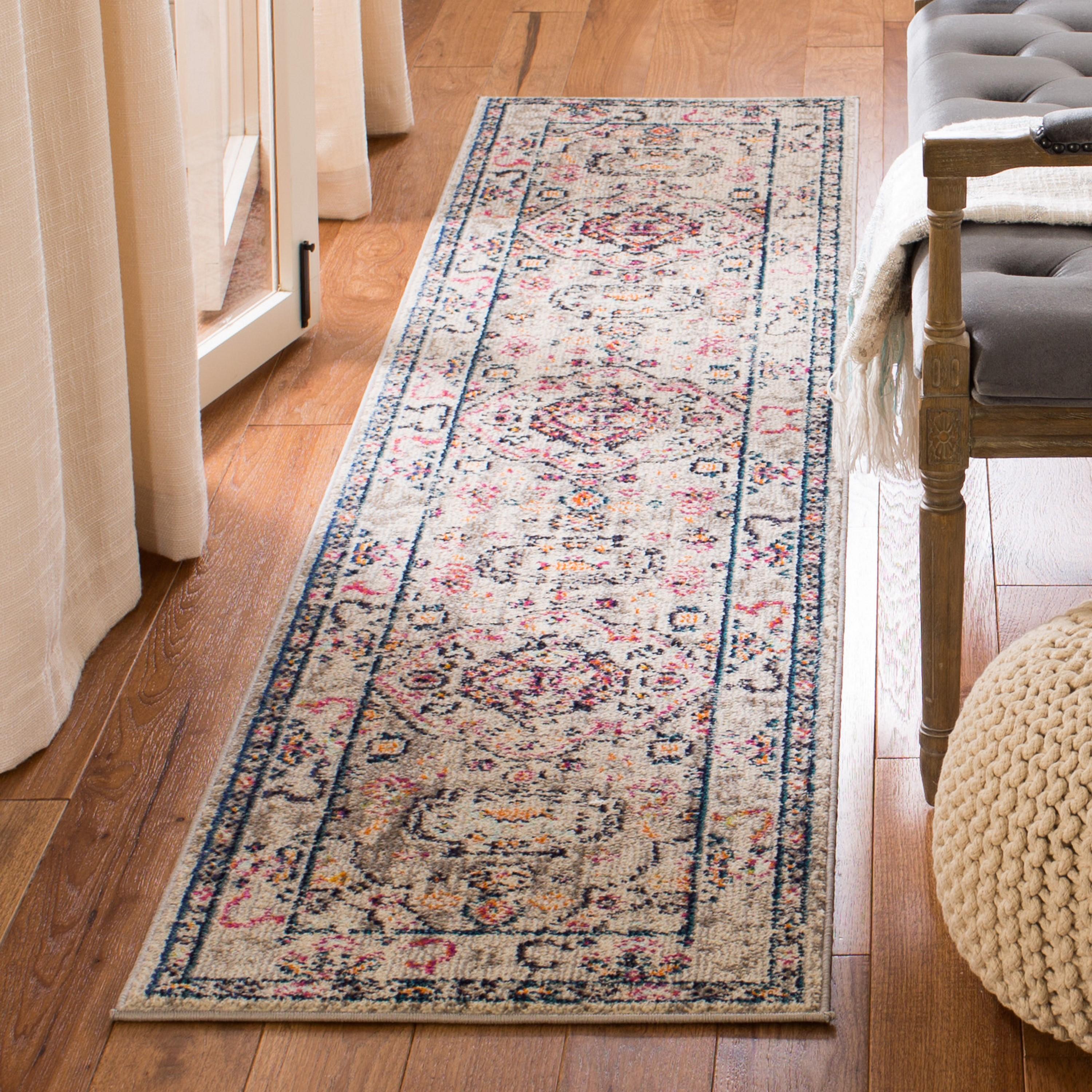 Madison MAD468 Power Loomed Indoor Runner Rug - Grey/Blue - 2'2"x16' - Safavieh